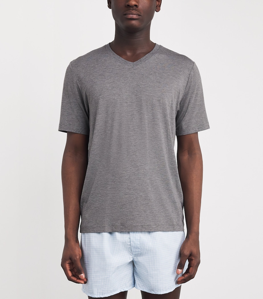 V-Neck Casuals T-Shirt 1945 STONE MELANGE Image 3