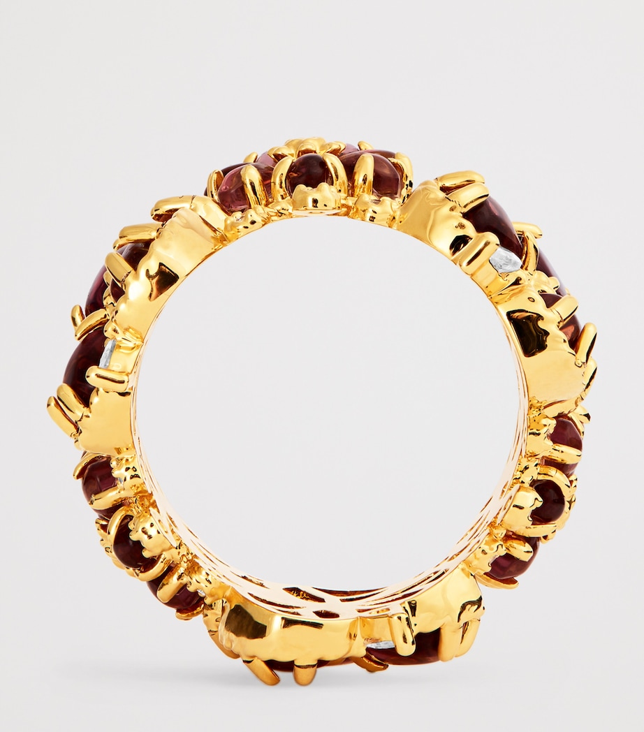 Embellished Bloom Ring GOLD/BURGUNDYGLDBUR Image 3