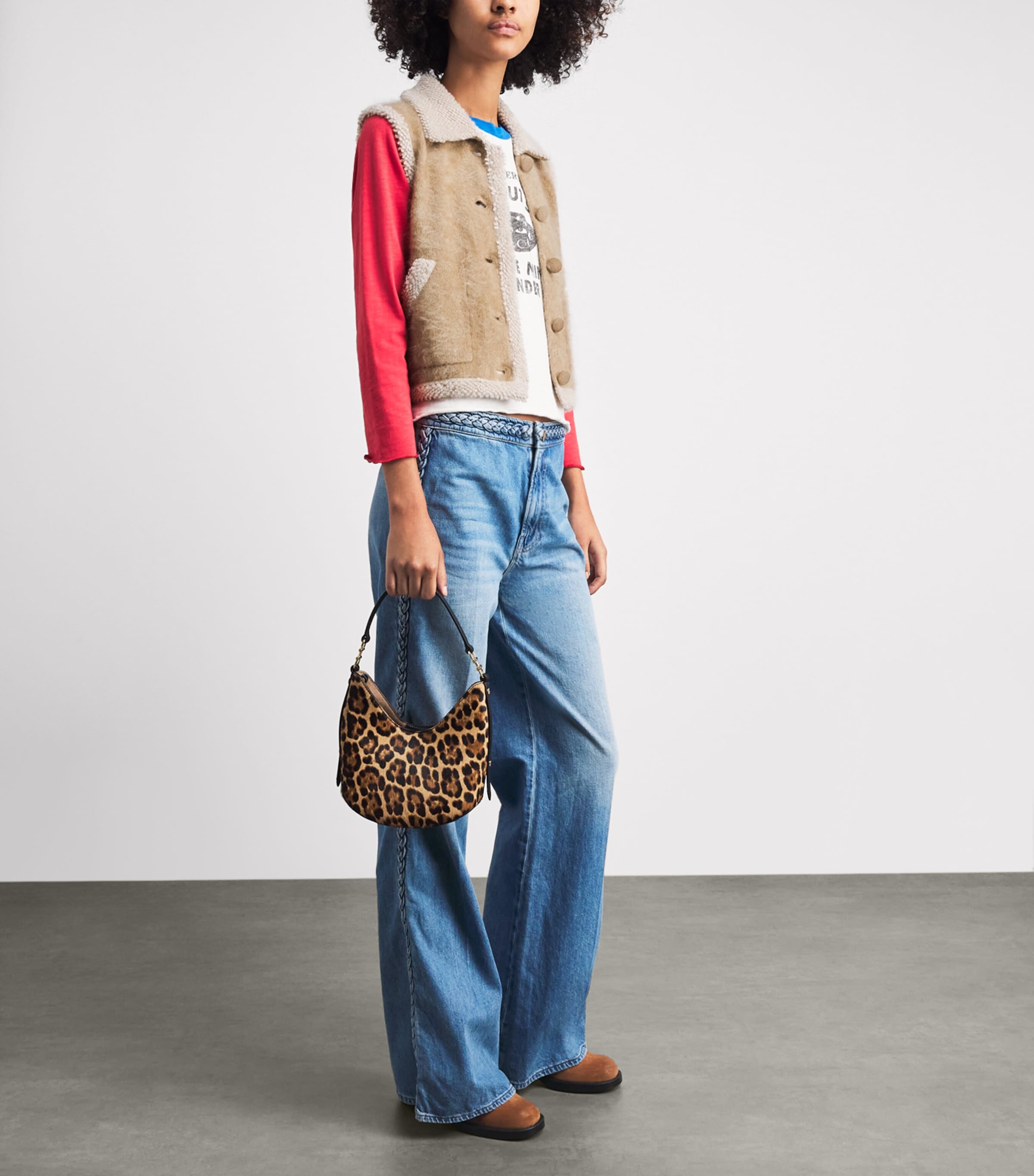 Guest In Residence Womens Cashmere Grizzly Wrangler Vest Camel Image 2