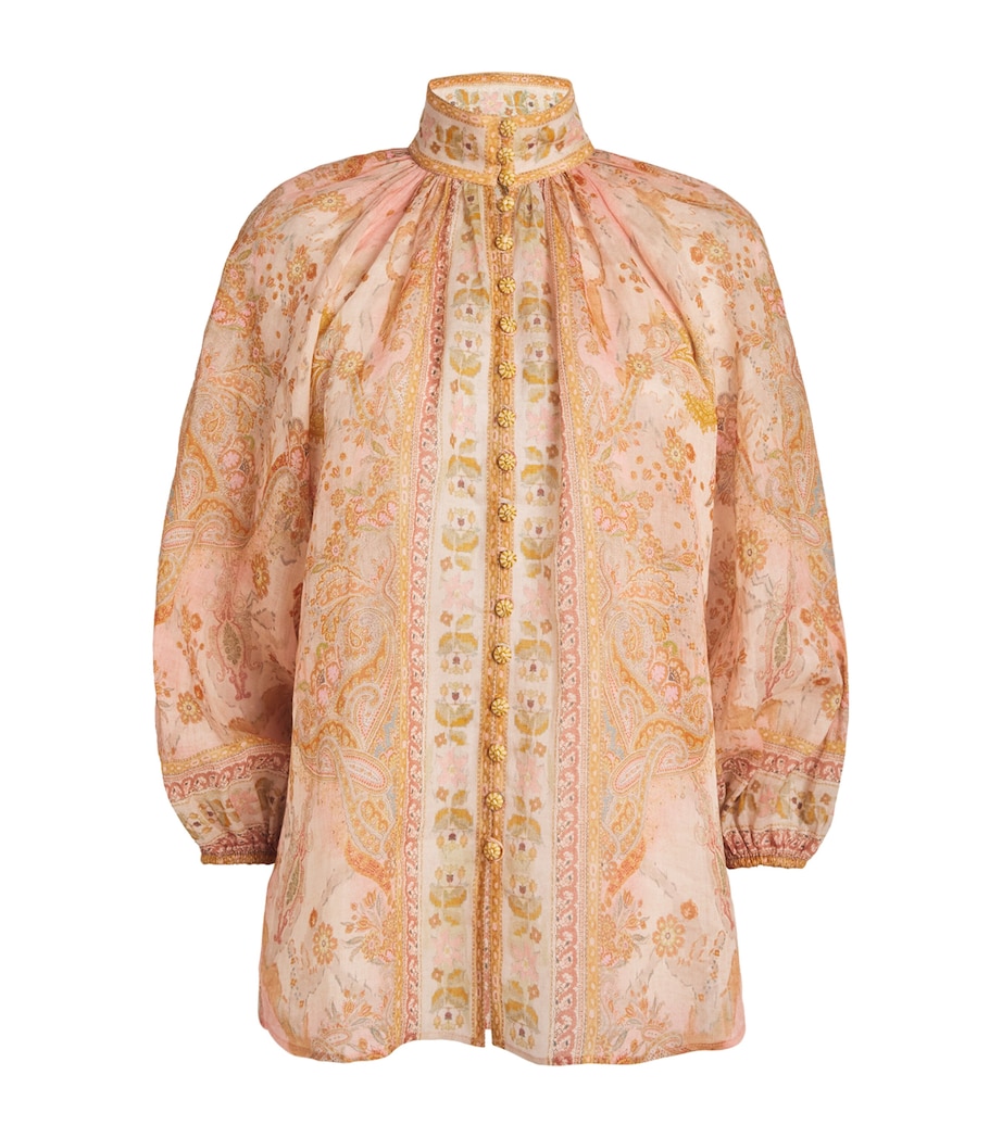 Ramie Acacia Billow Blouse CREAM/PINK MULTI Image 1