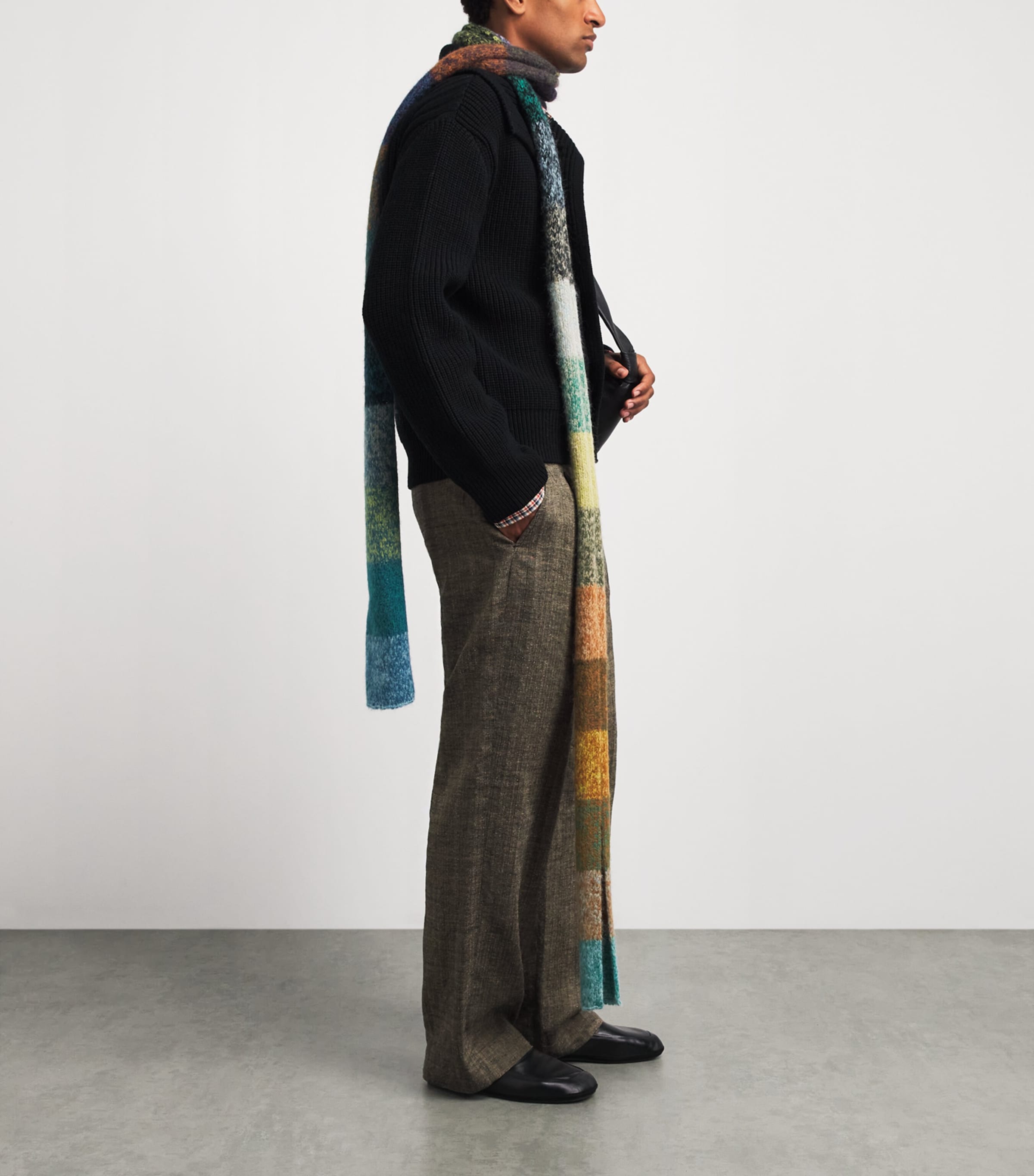 DRIES VAN NOTEN Alpaca-Blend Patchwork Scarf Image 2