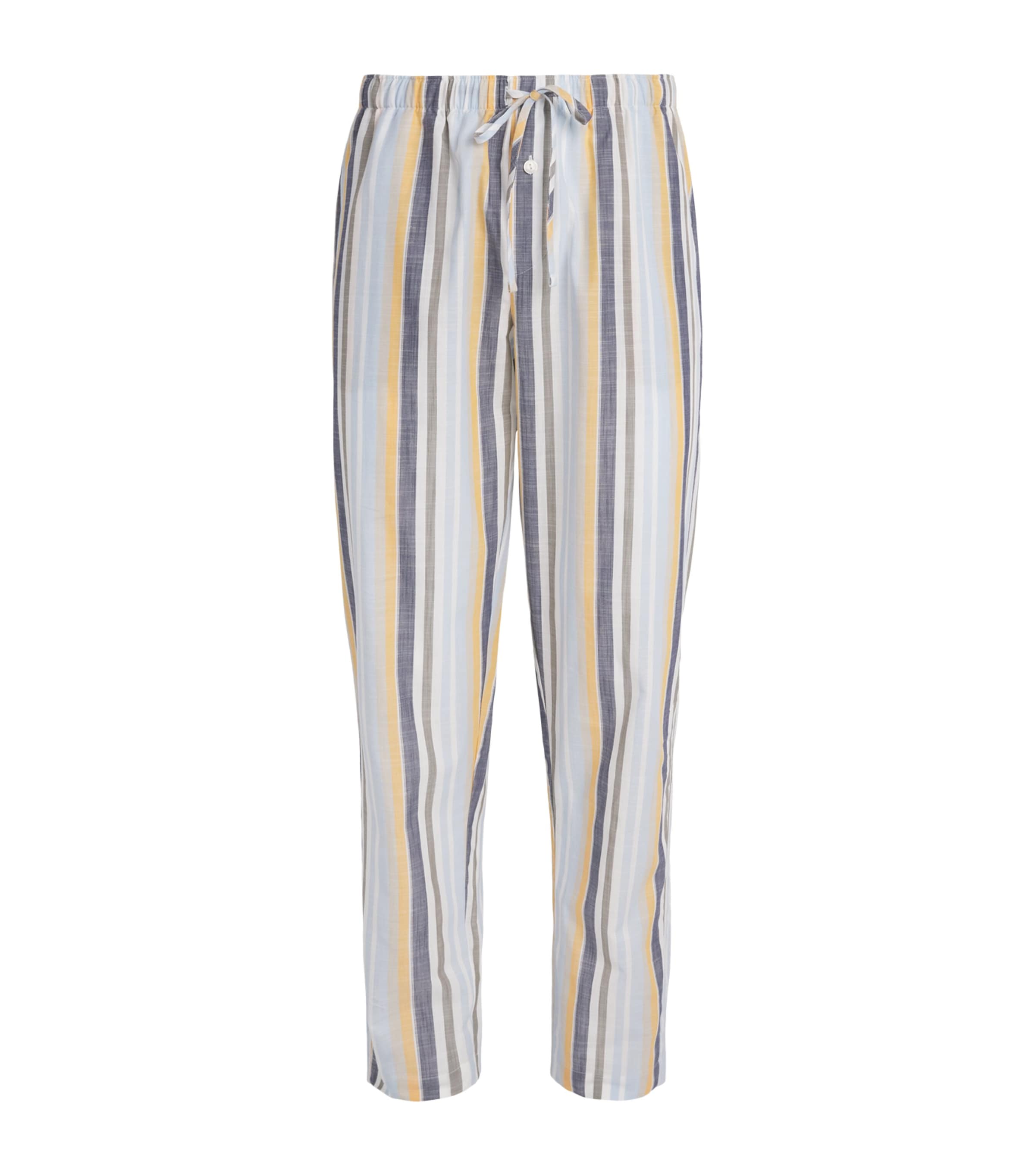 Hanro Mens Cotton Night & Day Pyjama Bottoms Sunset Stripe Image 1