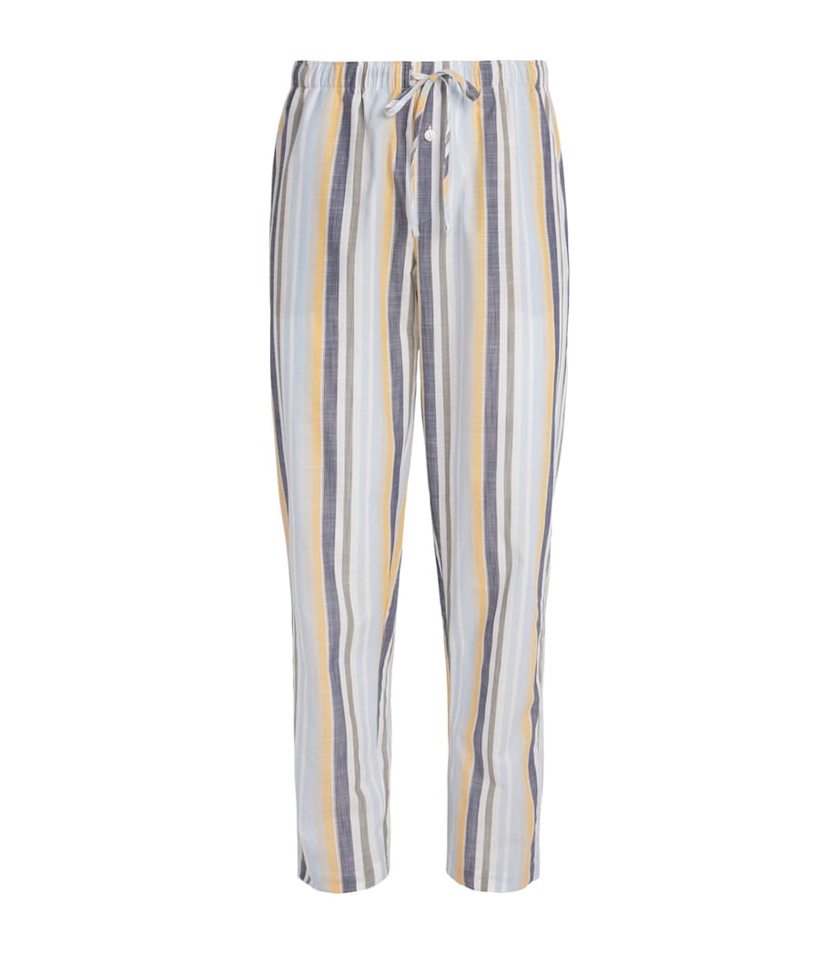 Hanro Mens Cotton Night & Day Pyjama Bottoms Sunset Stripe Image 1