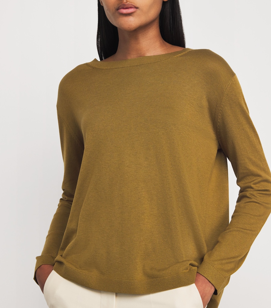 Silk-Cotton Arca Sweater OLIVE GREEN Image 6