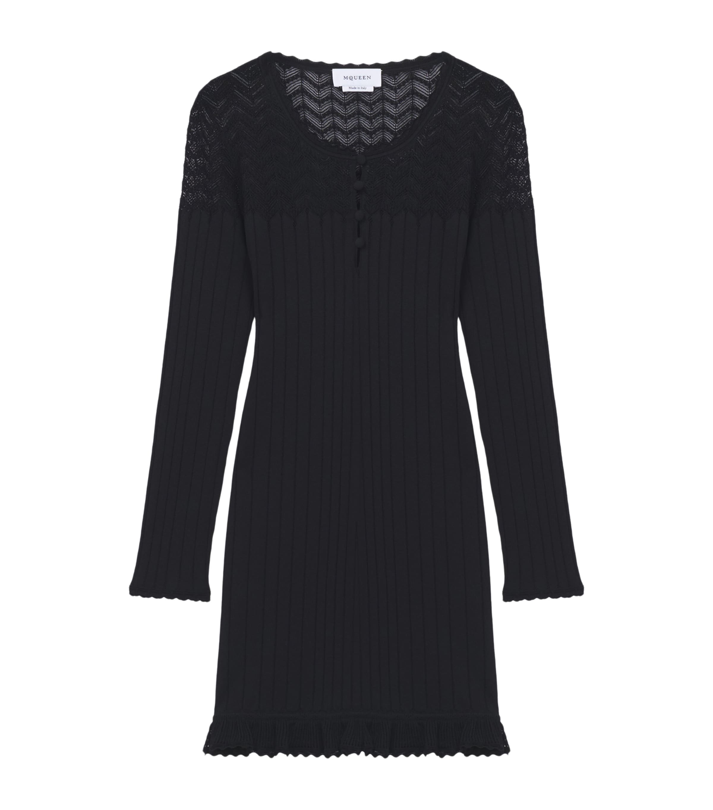 McQueen Womens Pointelle Knit Mini Dress Image 1