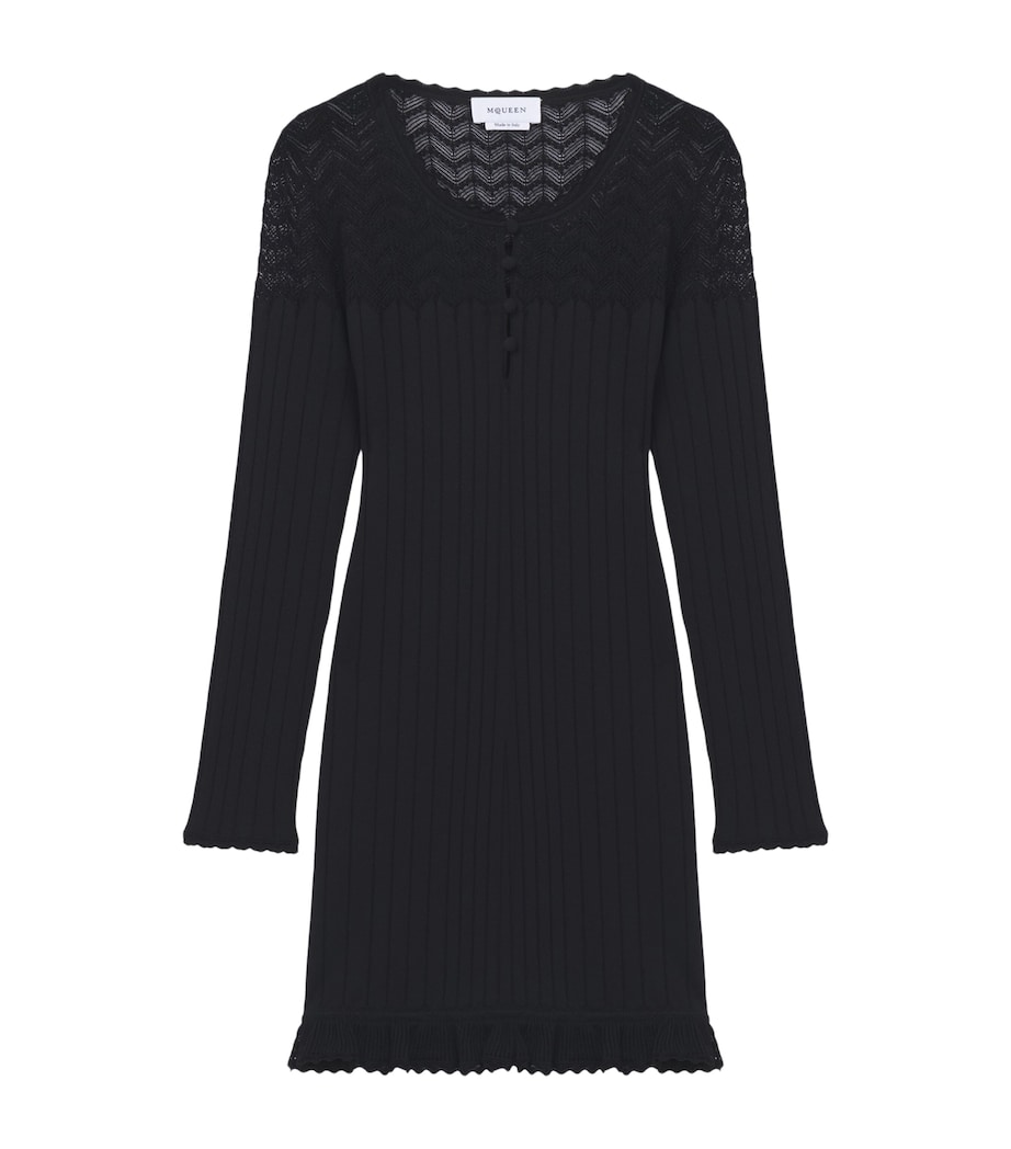 McQueen Womens Pointelle Knit Mini Dress Image 1