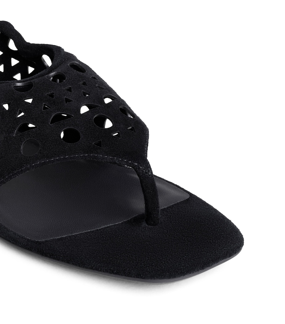 Alaïa Suede Vienne Thong Sandals Black Image 4