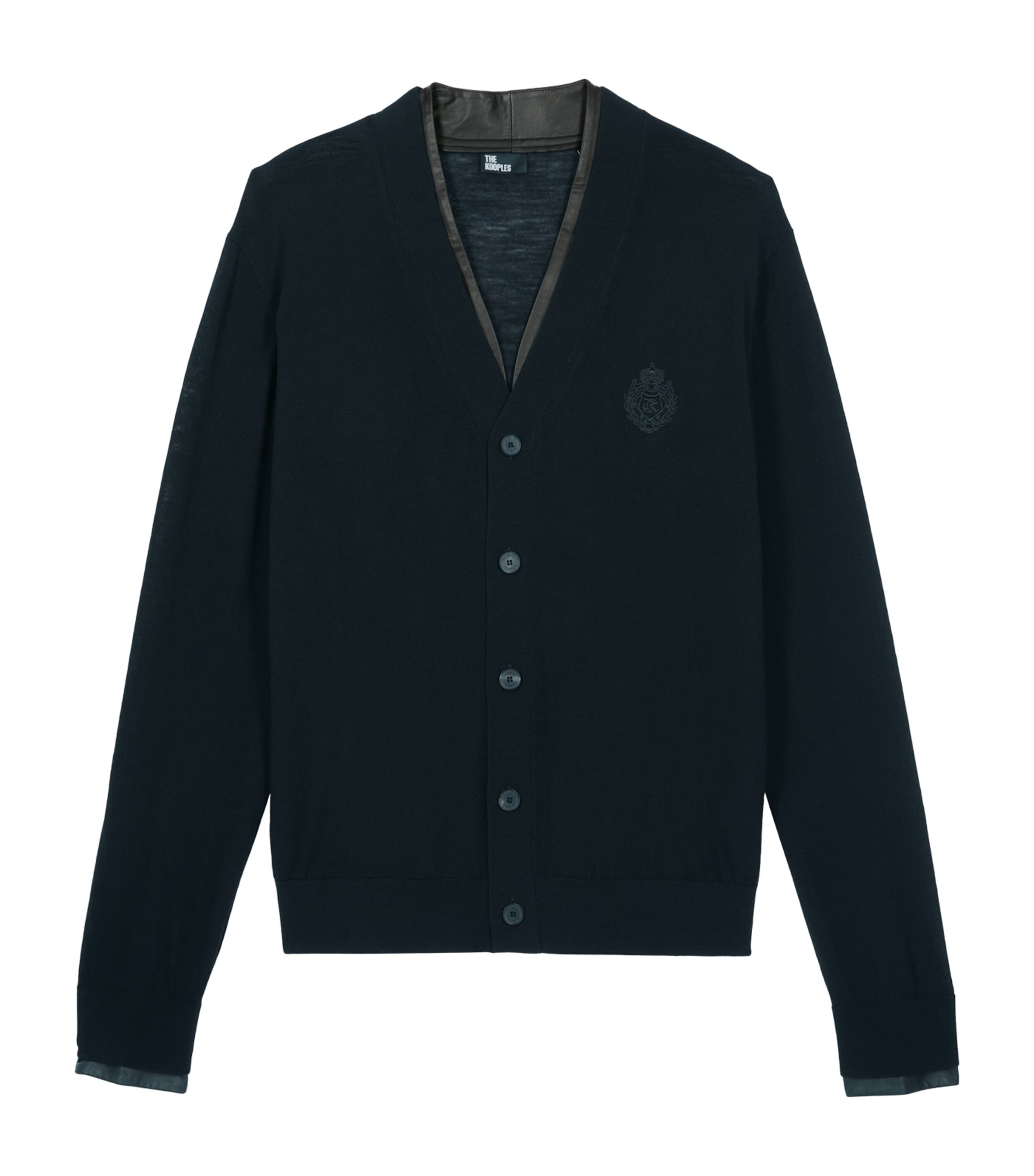 Shop The Kooples Wool-lambskin Cardigan In Black