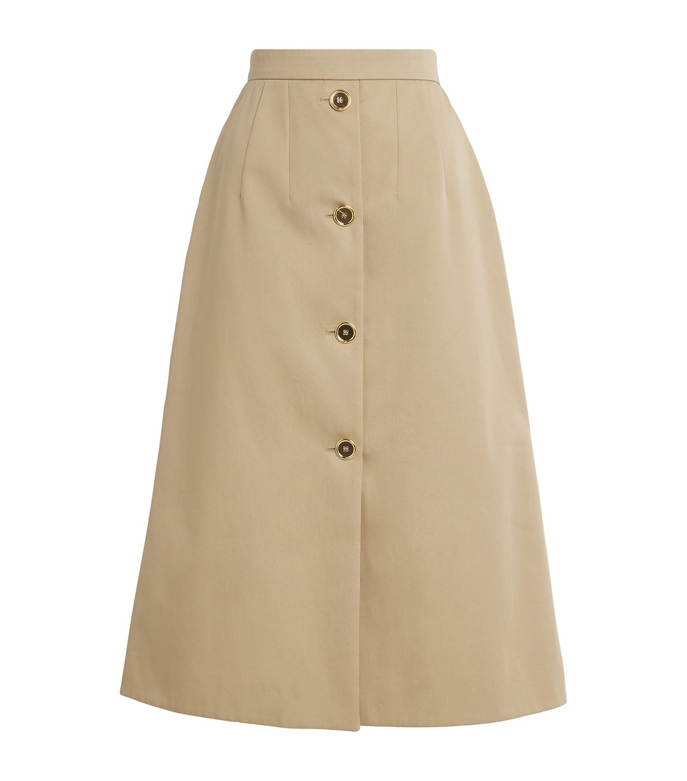 Patou Organic Cotton Midi Skirt In Brown