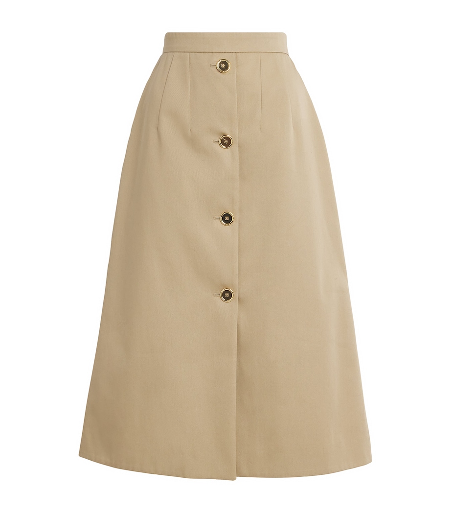 Patou Womens Organic Cotton Midi Skirt Sand Image 1