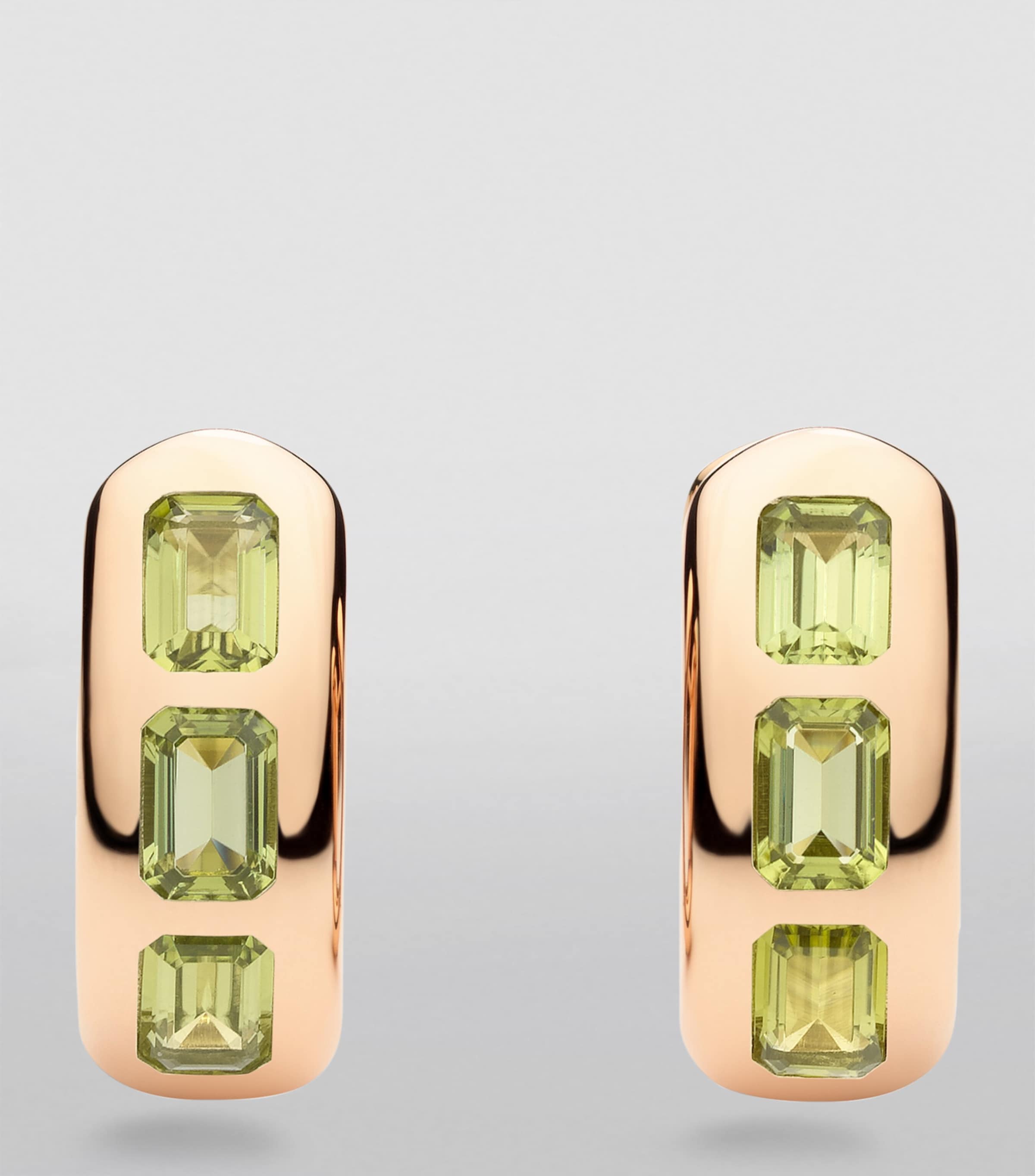 Rose Gold and Peridot Iconica Hoop Earrings 000EY Image 2