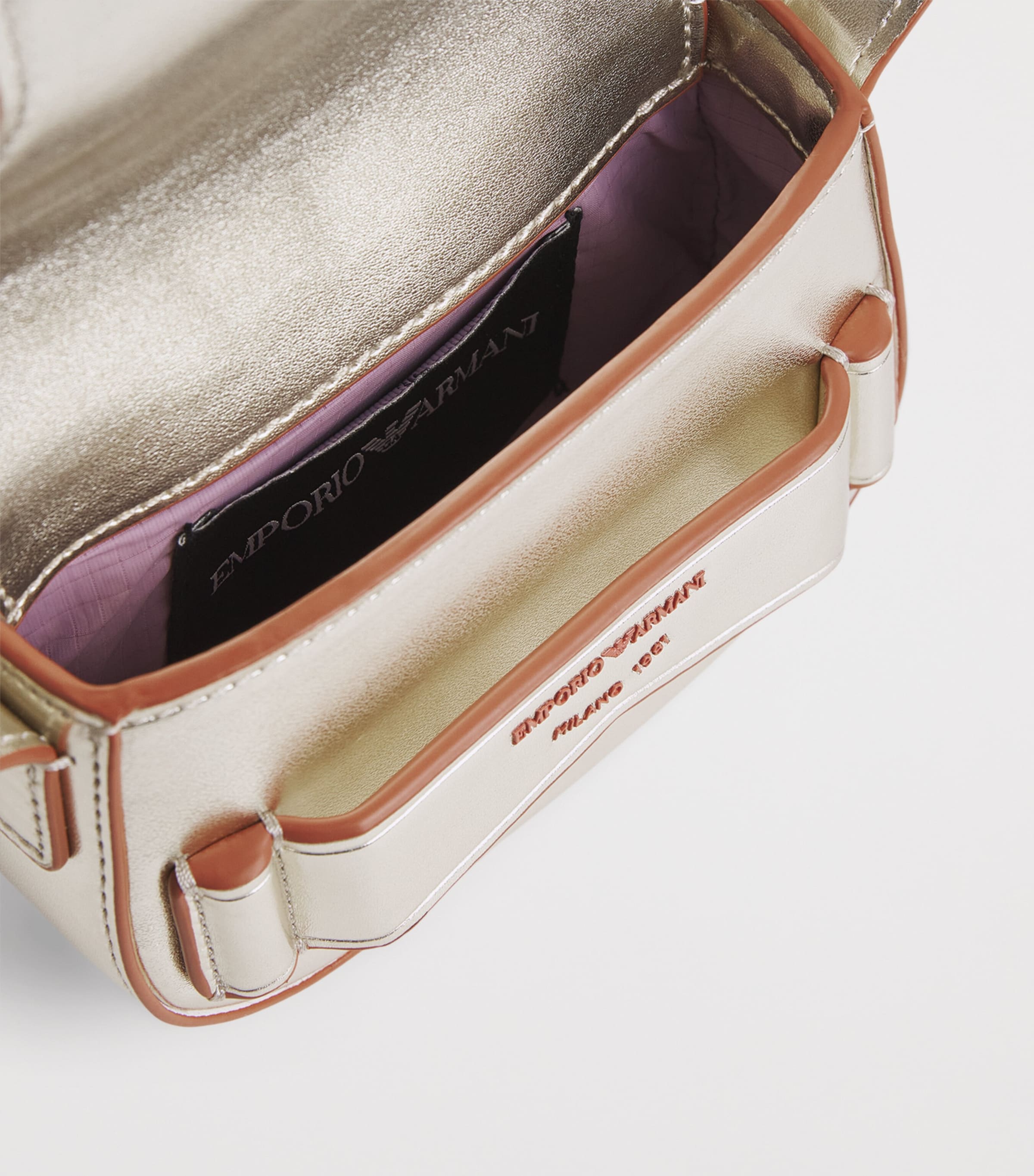 Metallic-Coated Shoulder Bag LIGHT GOLD Image 3