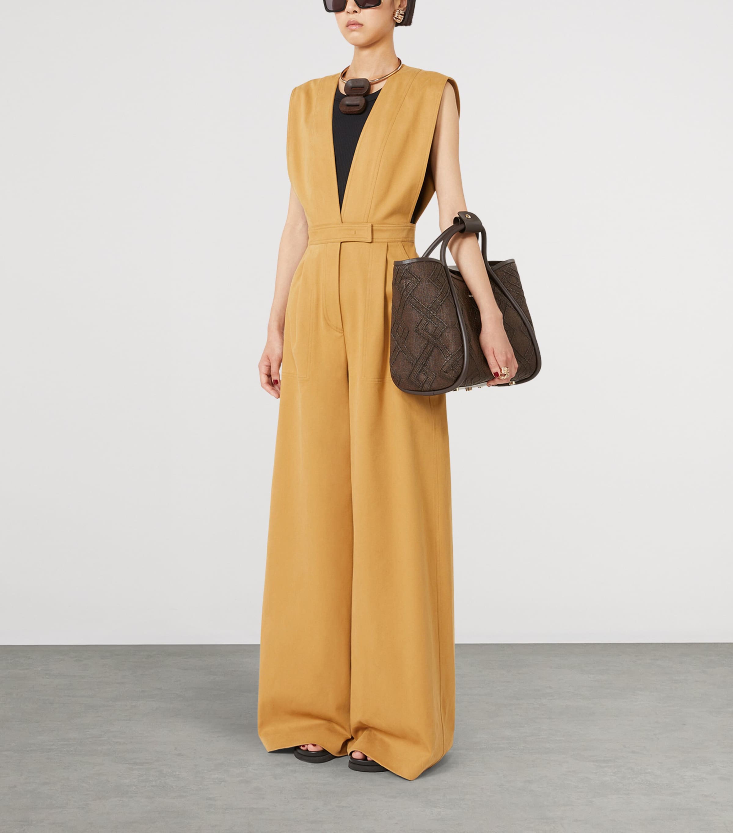 Max Mara Small Leather Marine Top-Handle Bag Dark Brown Image 2