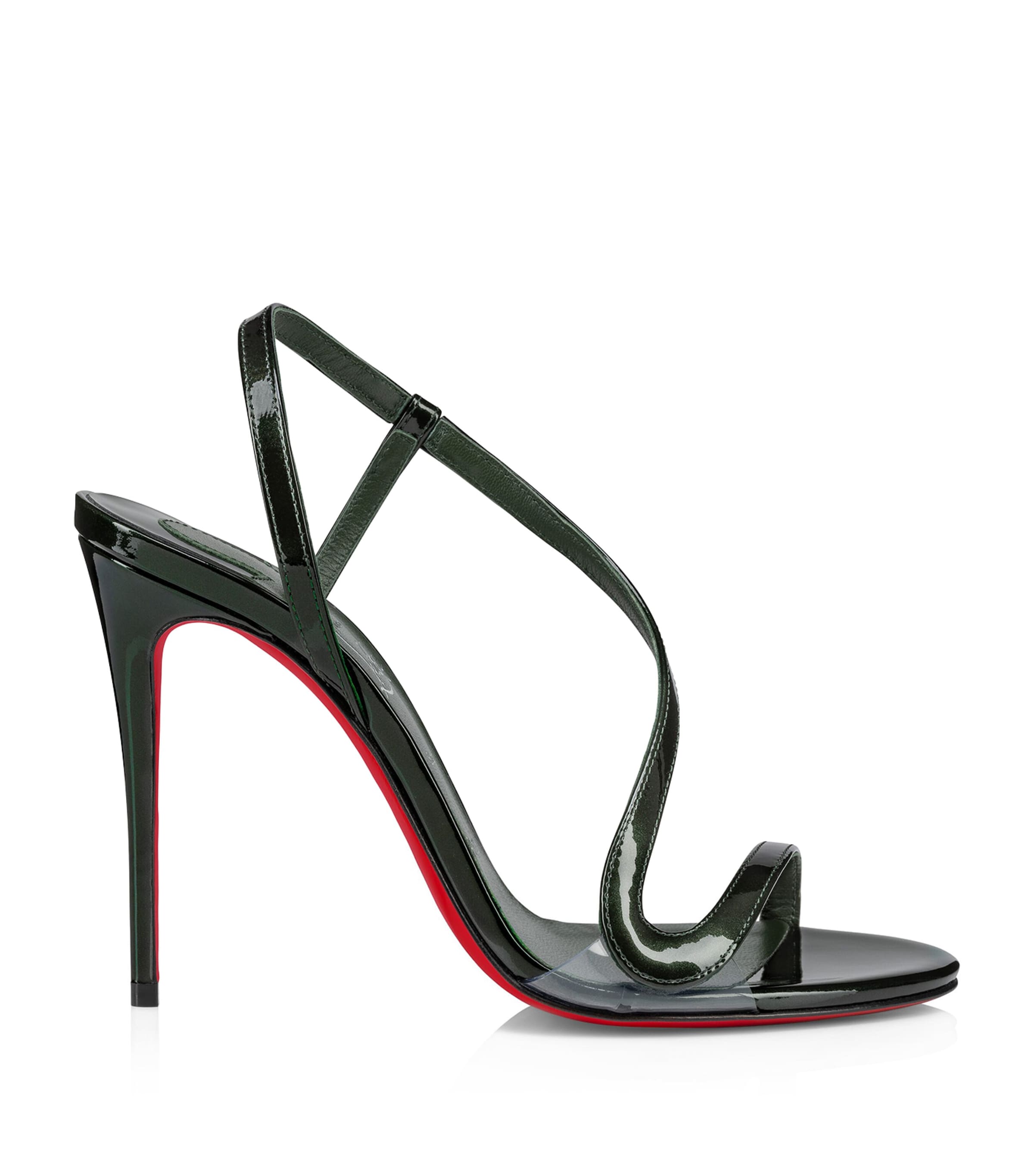 Shop Christian Louboutin Rosalie Leather Heeled Sandals 100 In Green