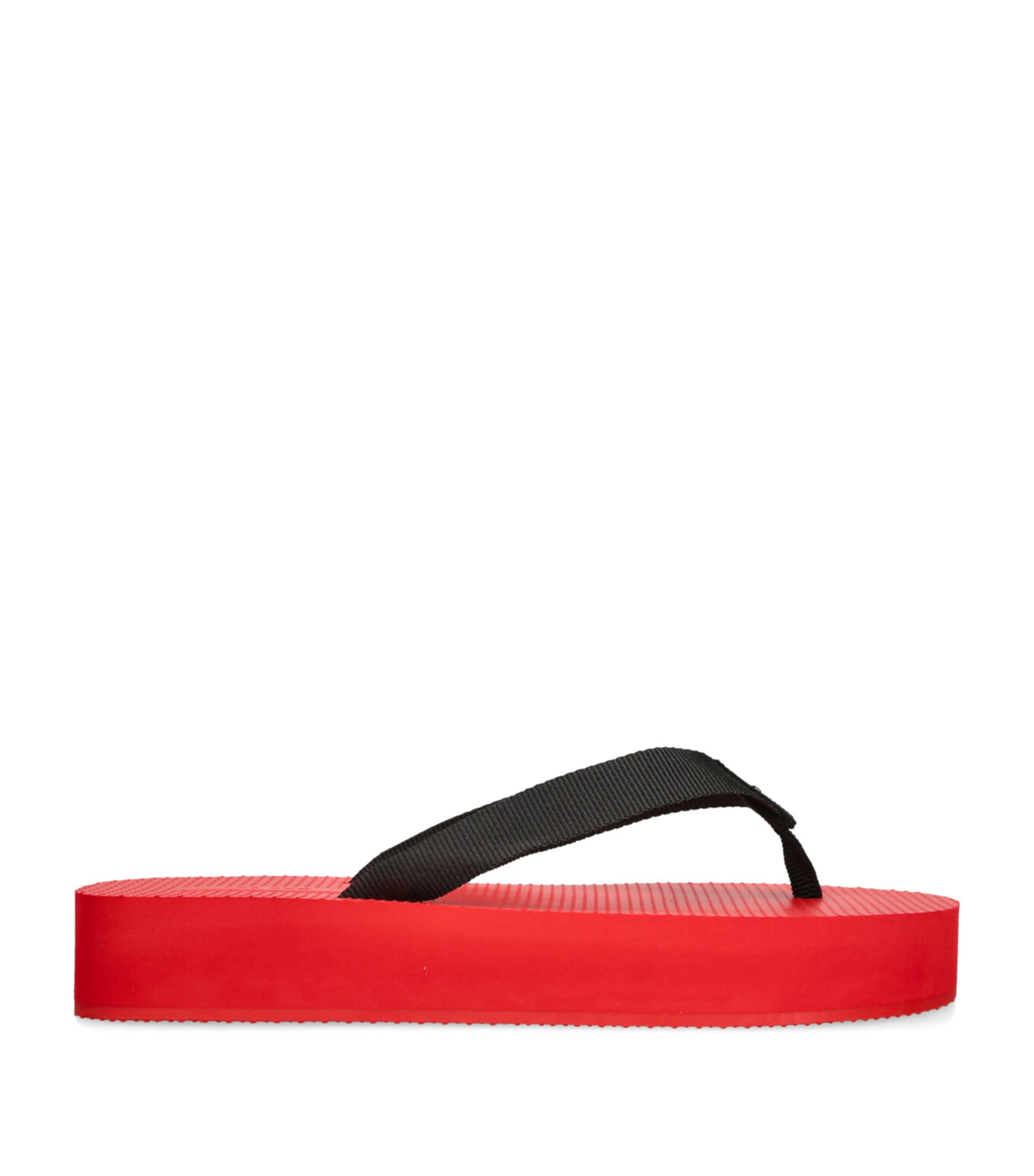 The Row Dune Platform Flip Flops In Red