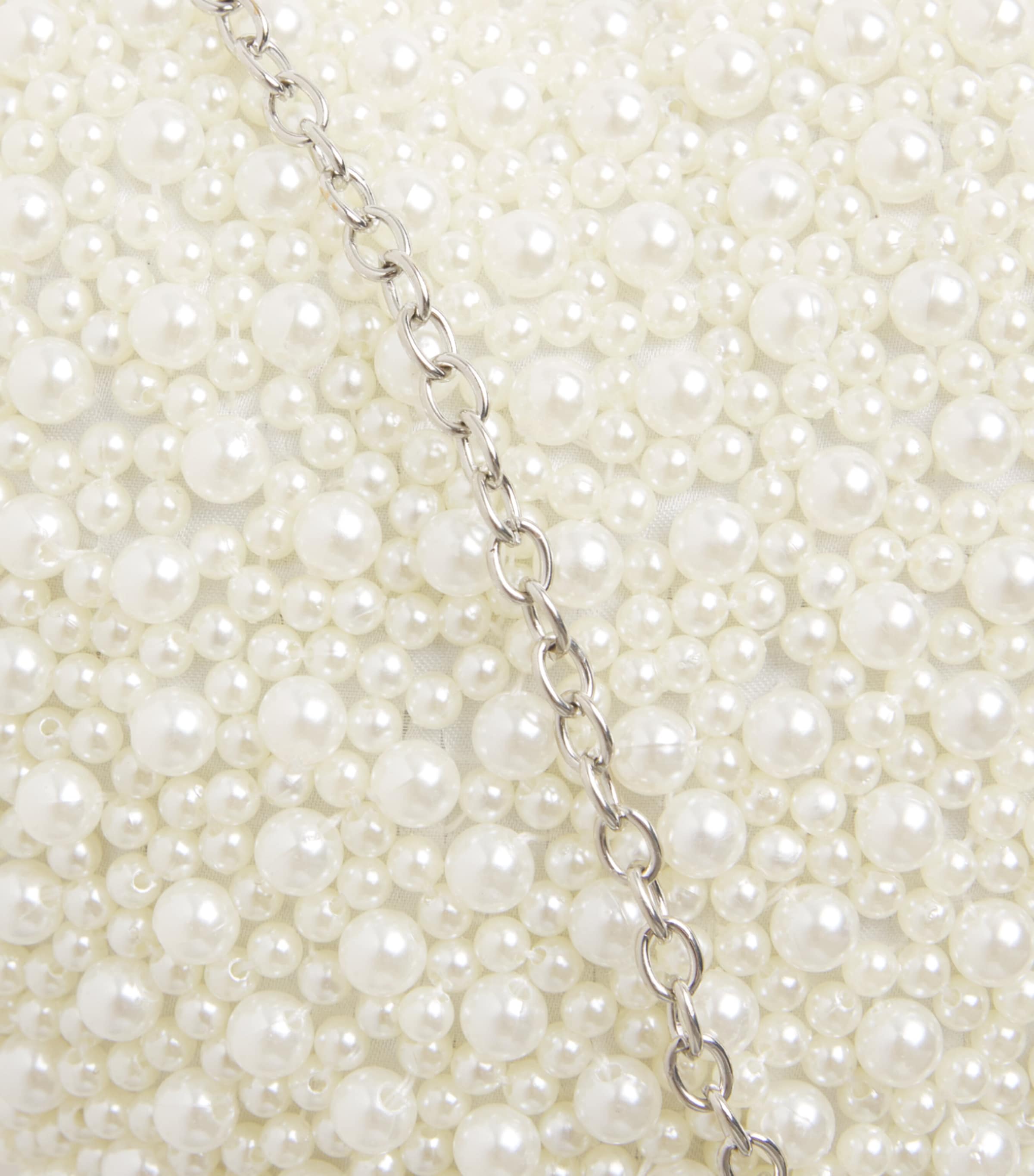 David Charles Embellished Faux Pearl Top-Handle Bag S Silver Image 4