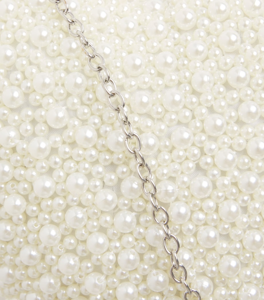 David Charles Embellished Faux Pearl Top-Handle Bag S Silver Image 4