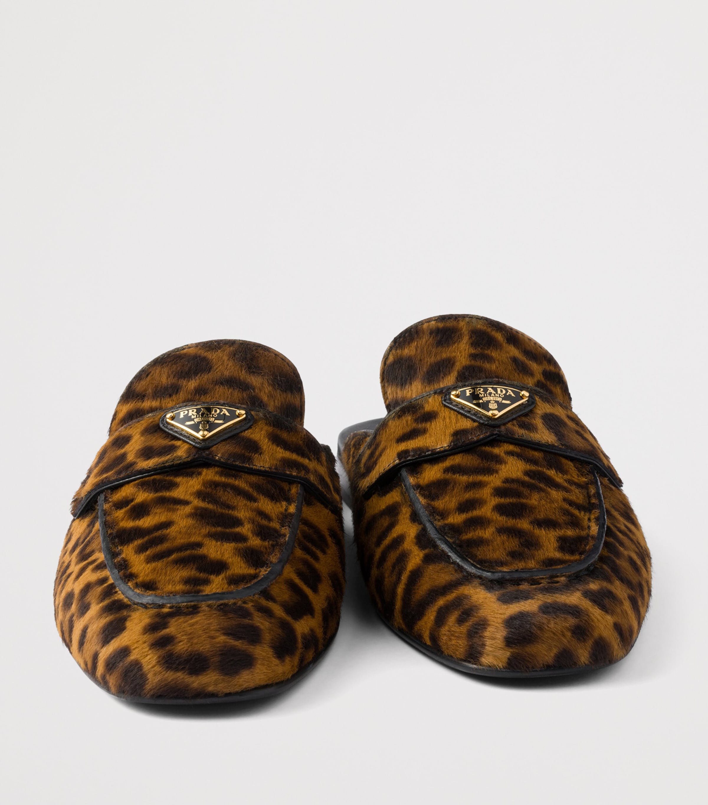 Leather Leopard Logo Mules F0151 Image 5