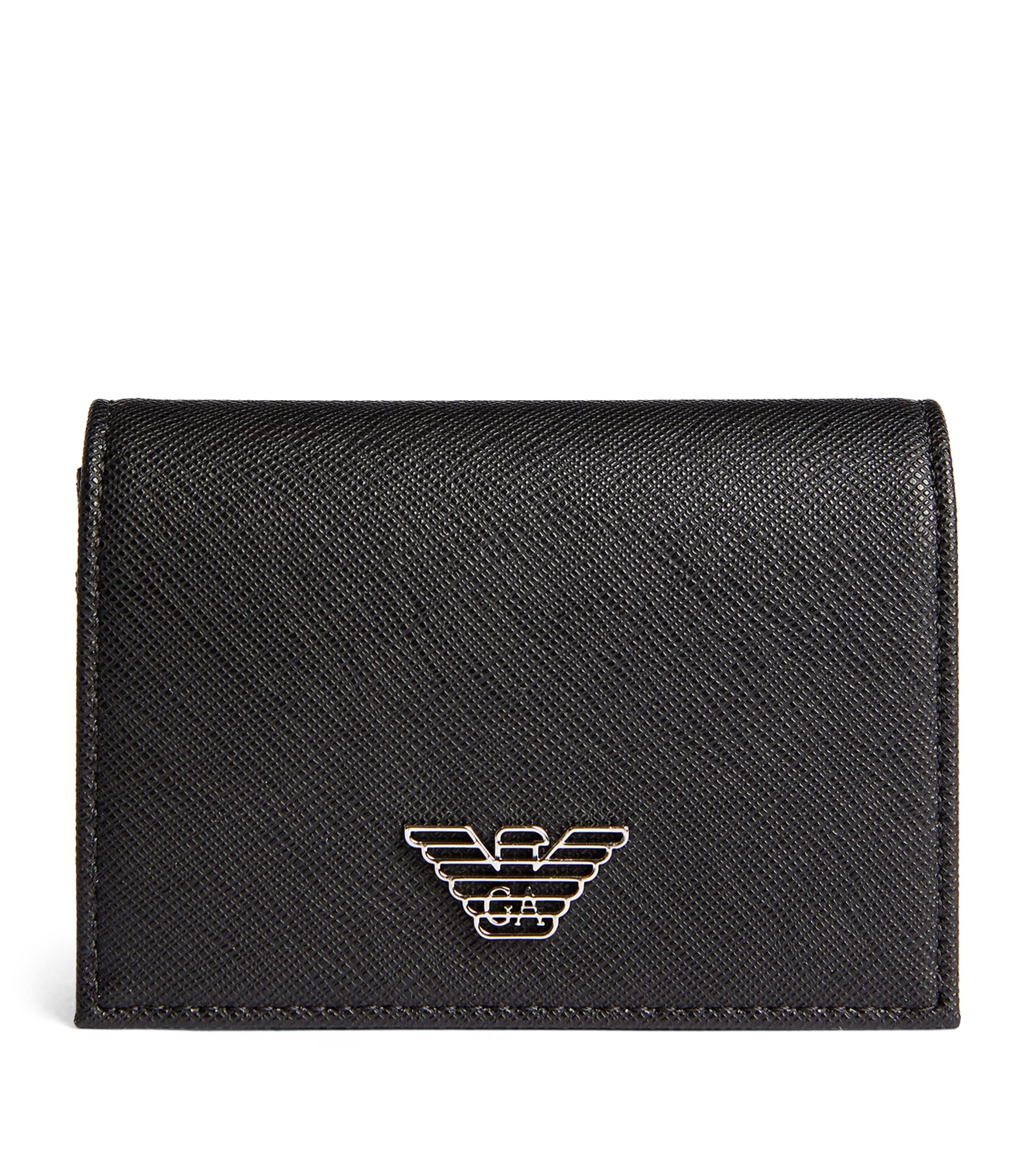 Shop Emporio Armani Eagle Card Holder In Black