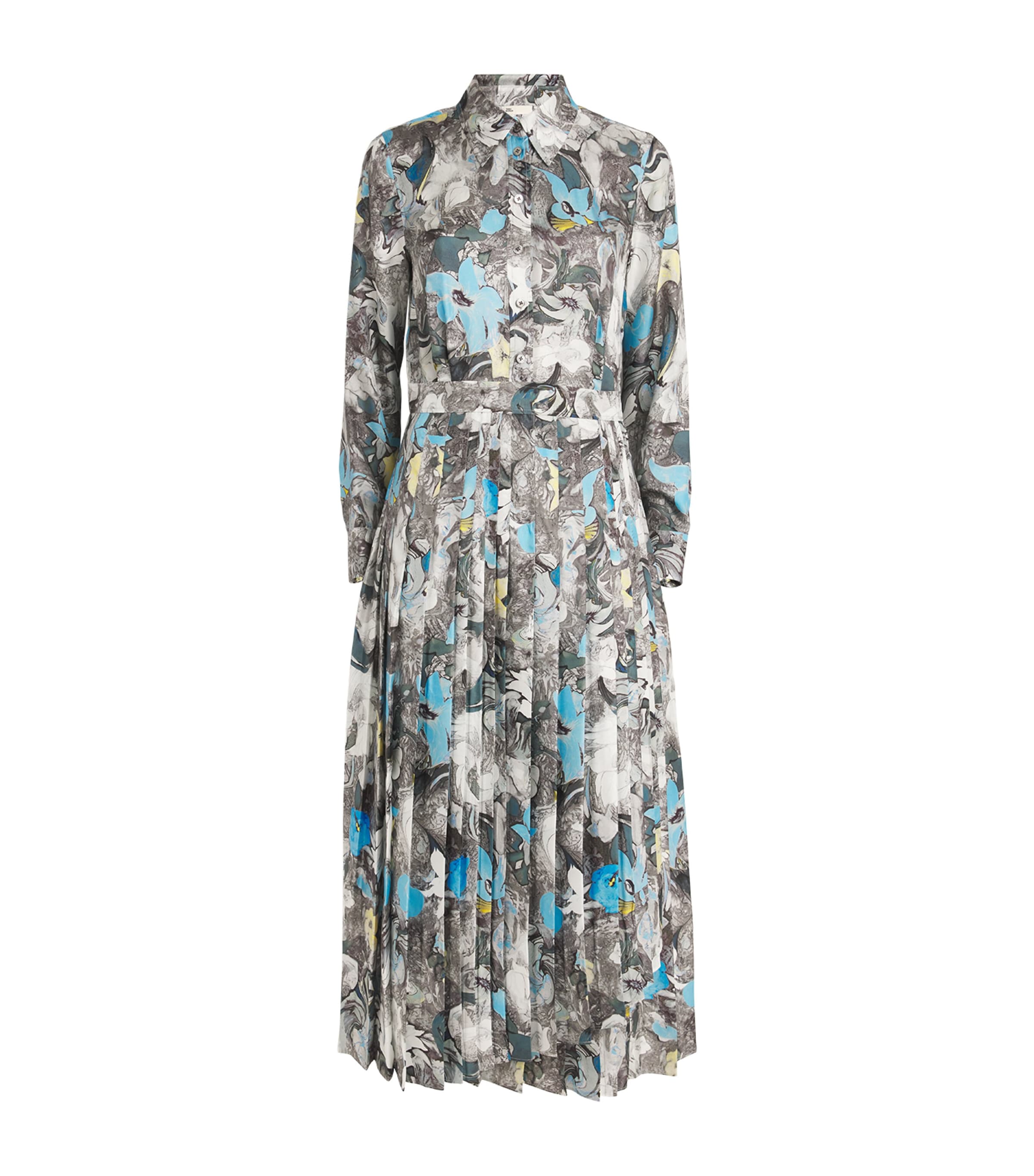 Shop Tory Burch Silk Twill Printed Midi Dress