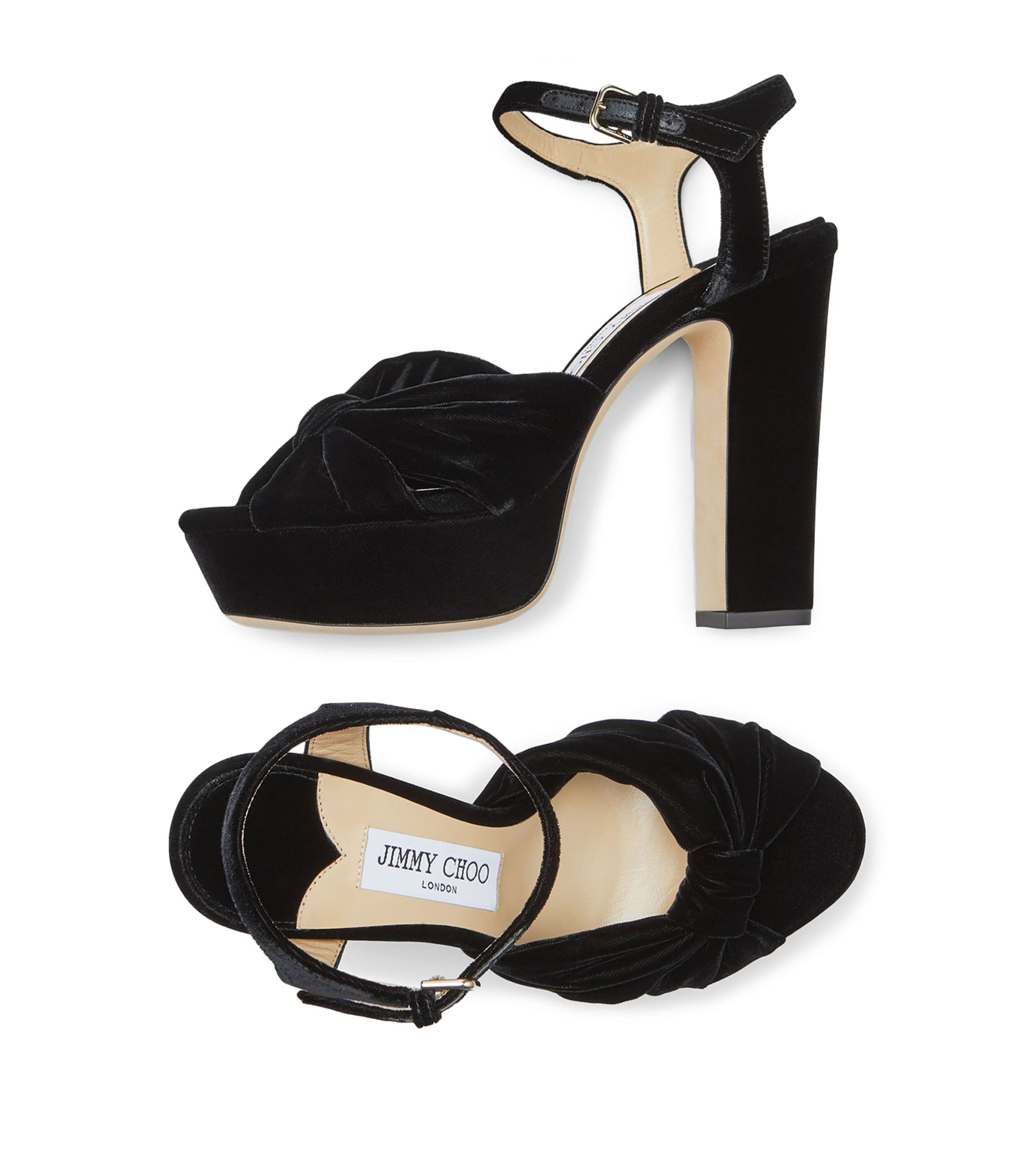 Heloise 120 Velvet Platform Sandals BLACK Image 5