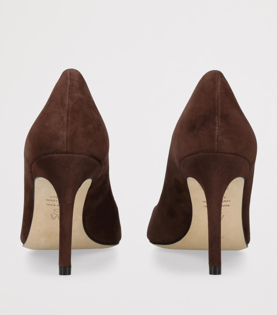 Suede Stuart Power Pumps 85 DARK BROWN Image 2