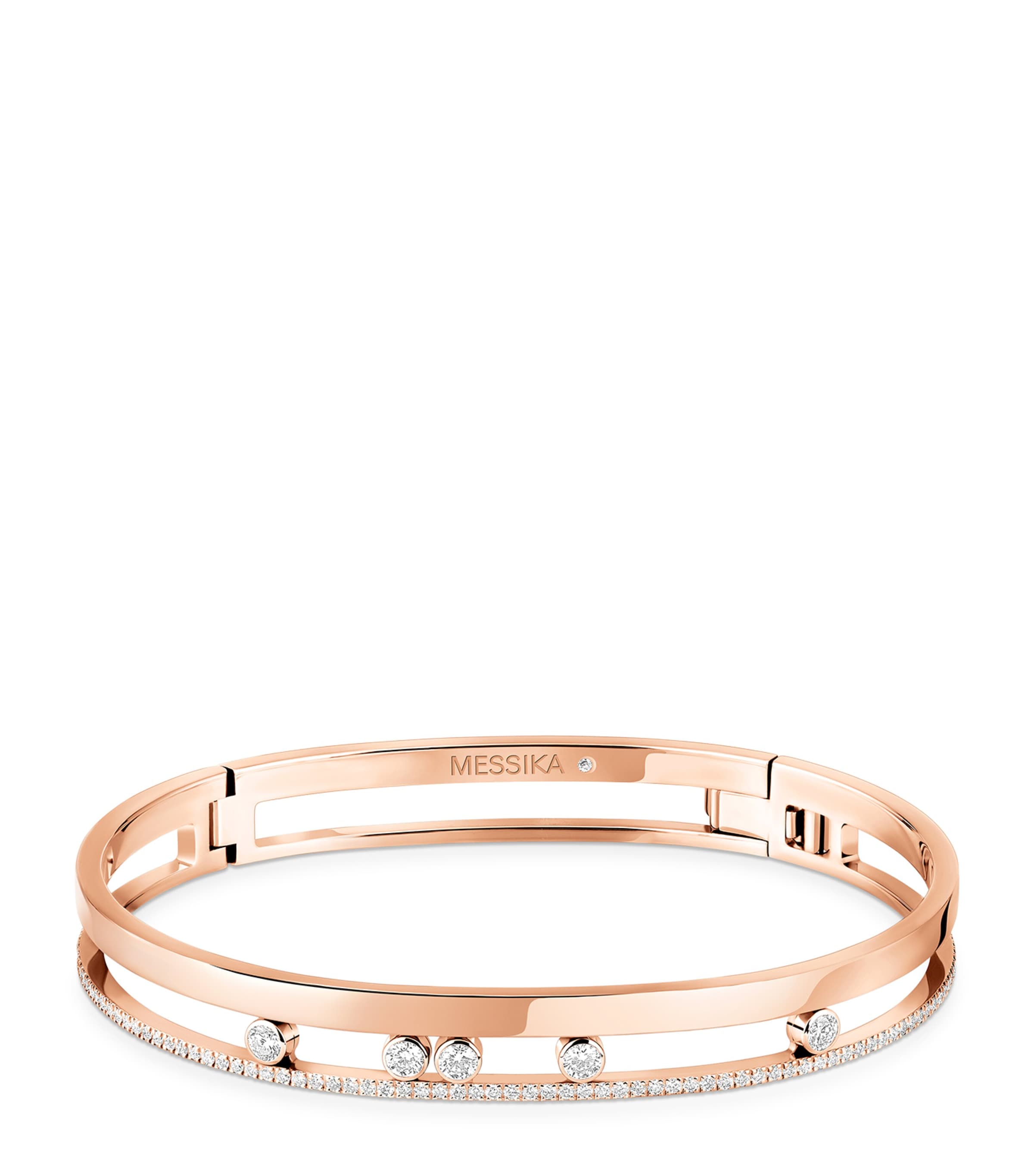 Messika Move Romane Rose Gold and Diamond Bangle (0.69ct) Pink Gold Image 1