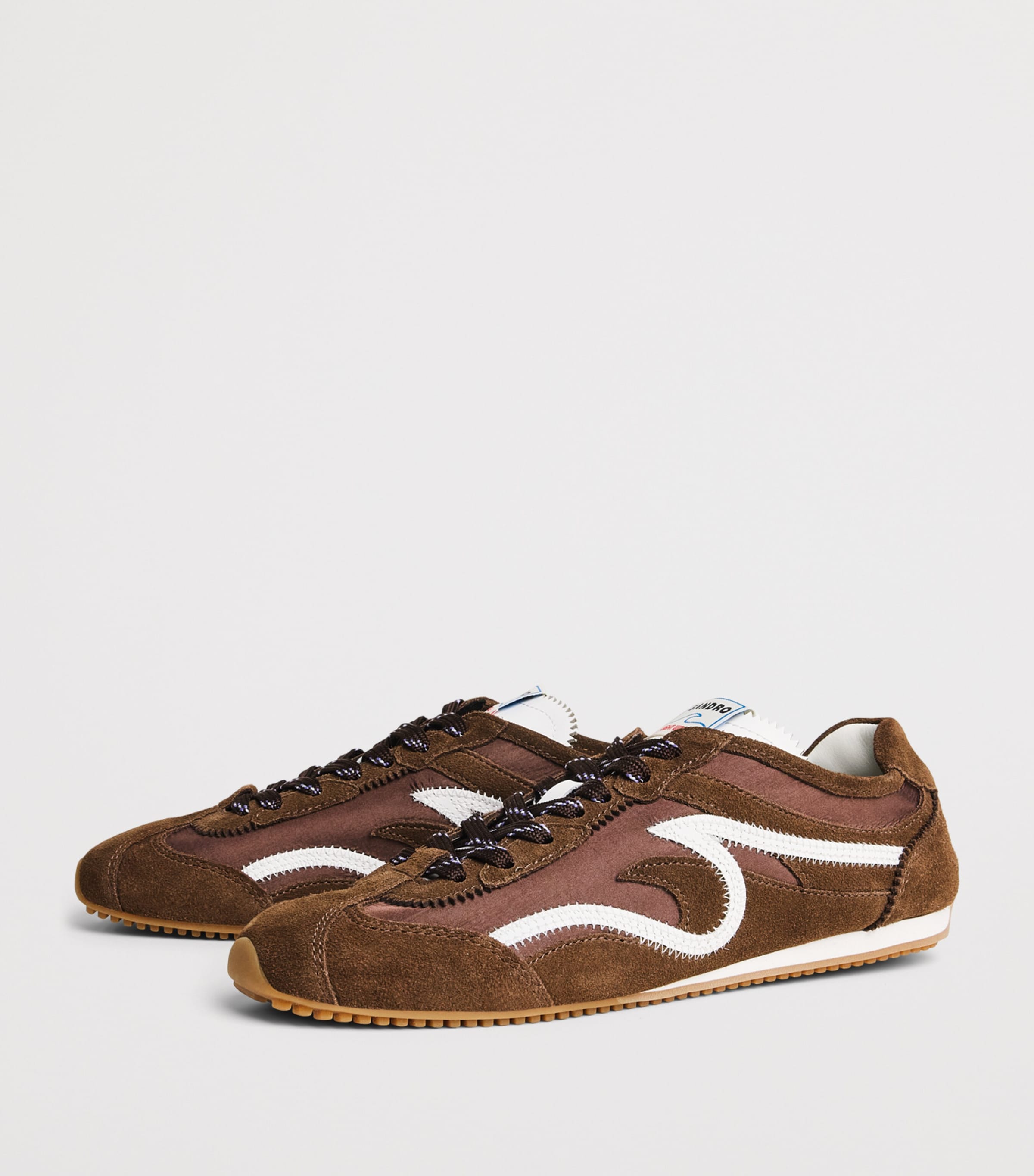 Sandro Paris Suede Light Wave Sneakers Brown Image 3