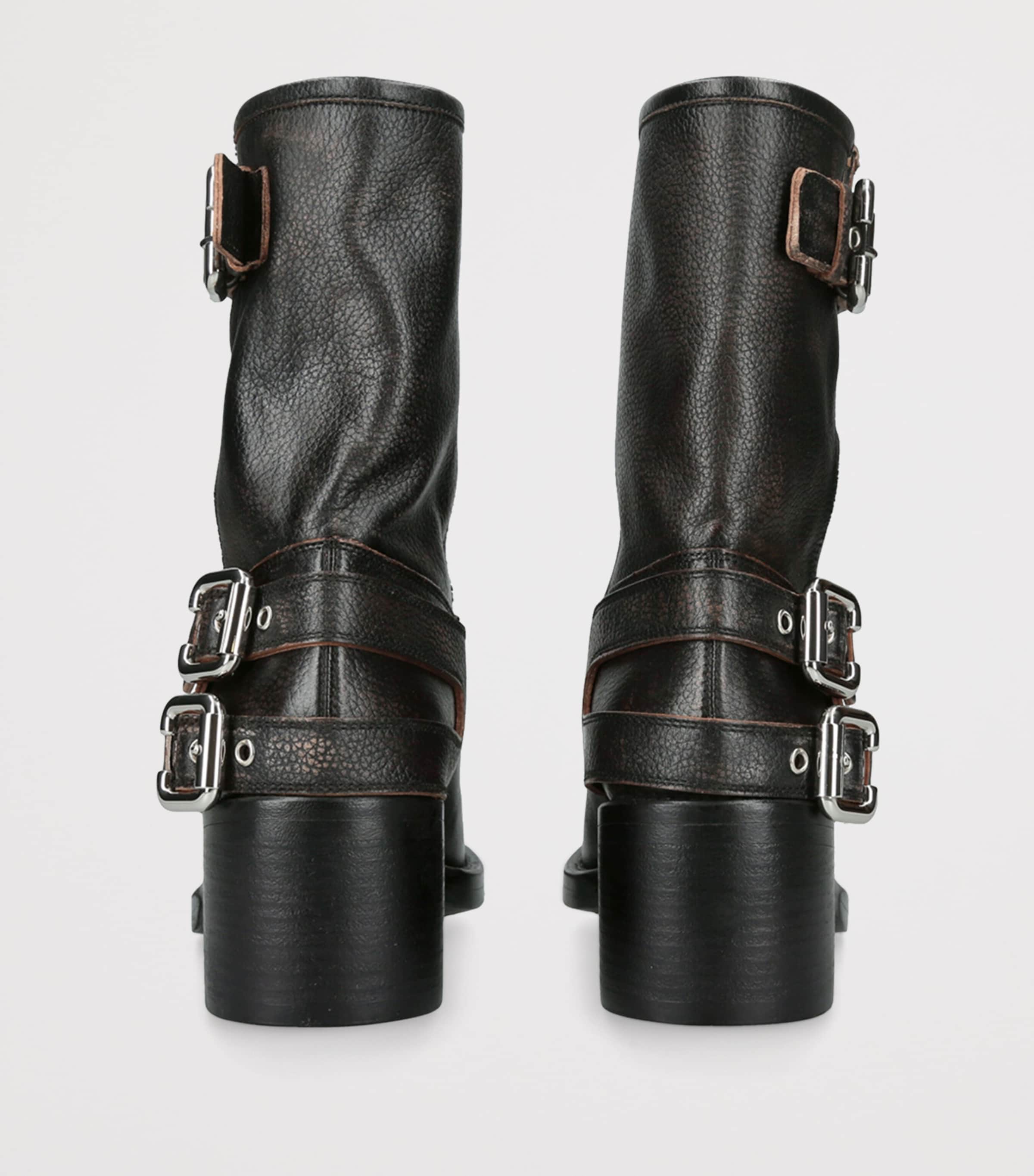 Leather Dakota Ankle Boots 60 BLACK Image 2