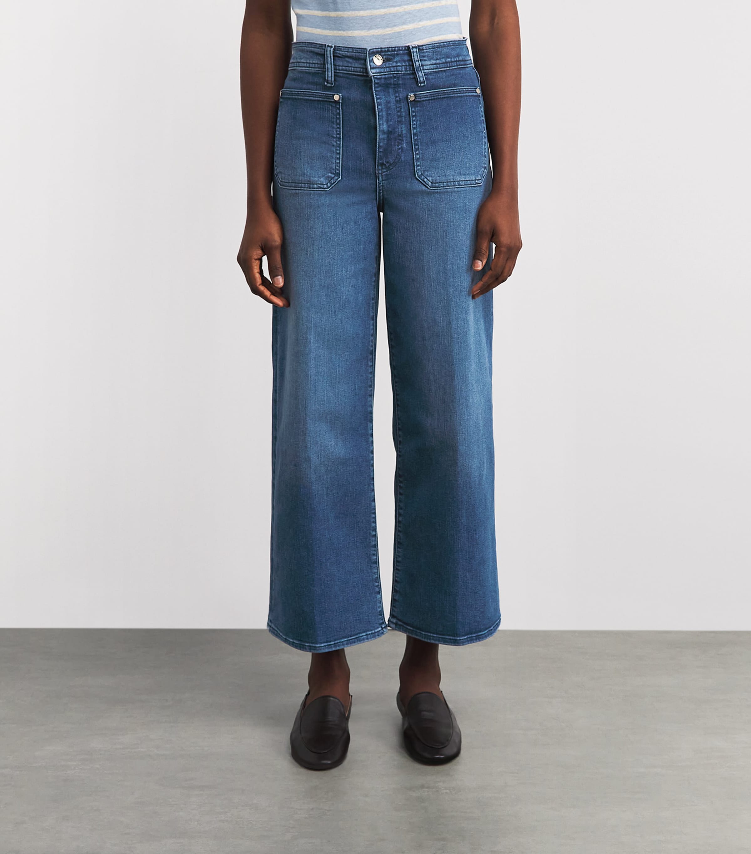 FRAME Womens Le Slim Palazzo High-Rise Wide-Leg Jeans Archive Image 4