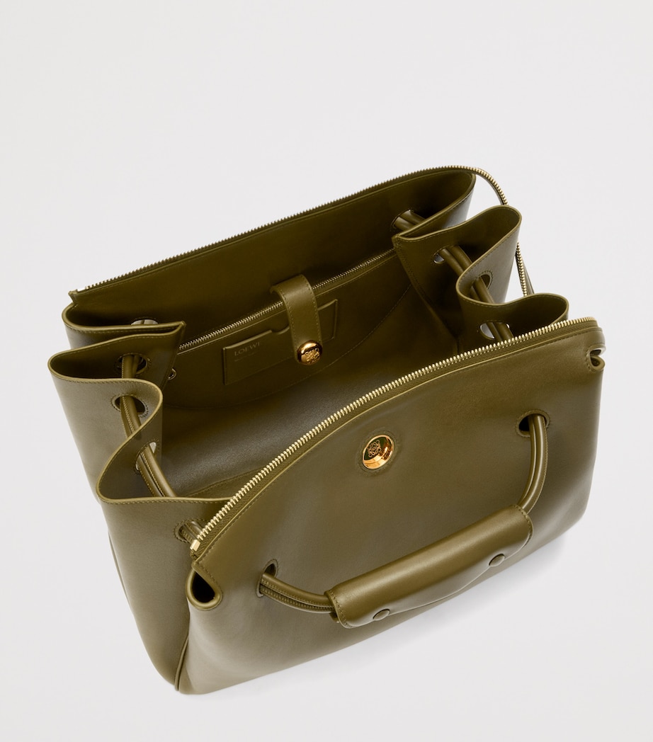 Large Leather Madrid Shoulder Bag OLIVE Image 7