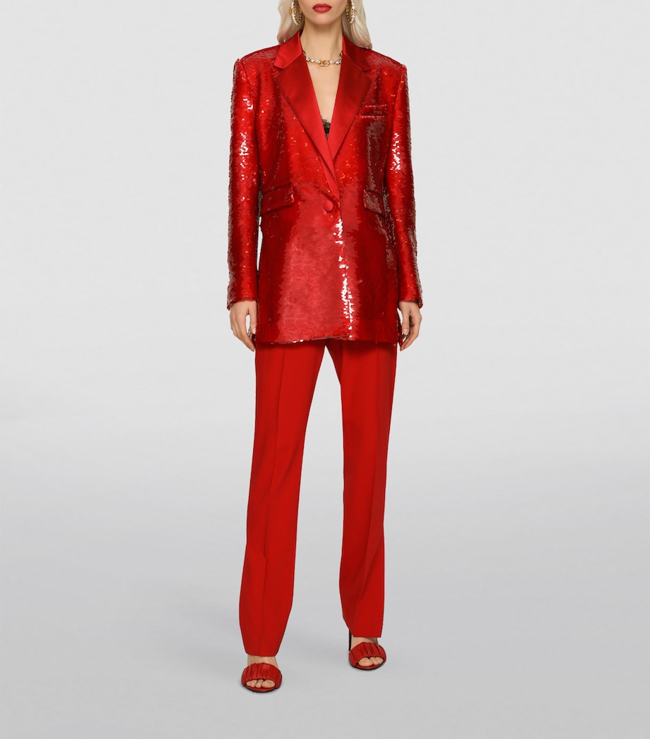 Sequin Blazer R0026-LIGHT BORDEAUX Image 2