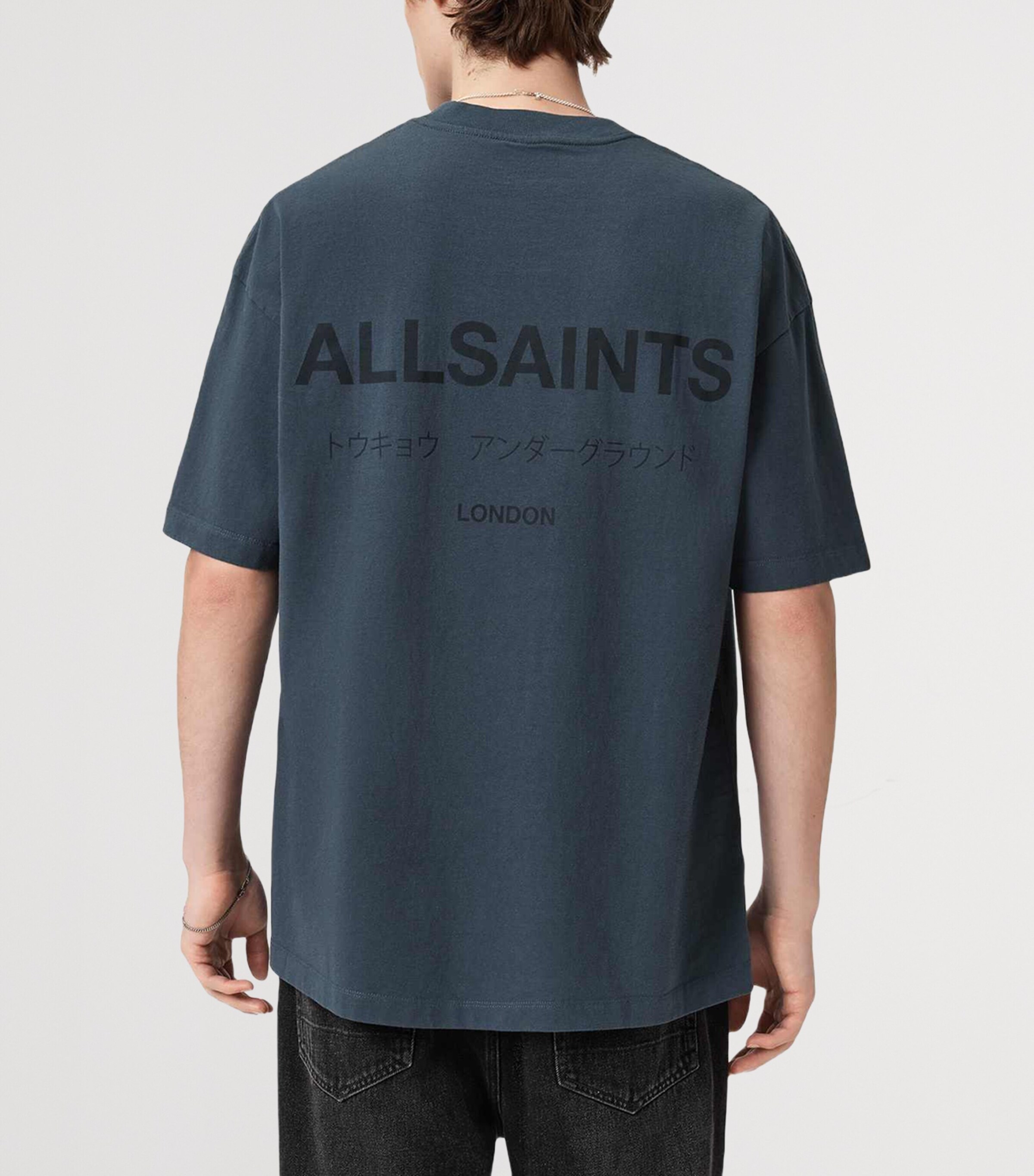 Organic Cotton Underground Print T-Shirt MOONSTONE BLUE Image 5