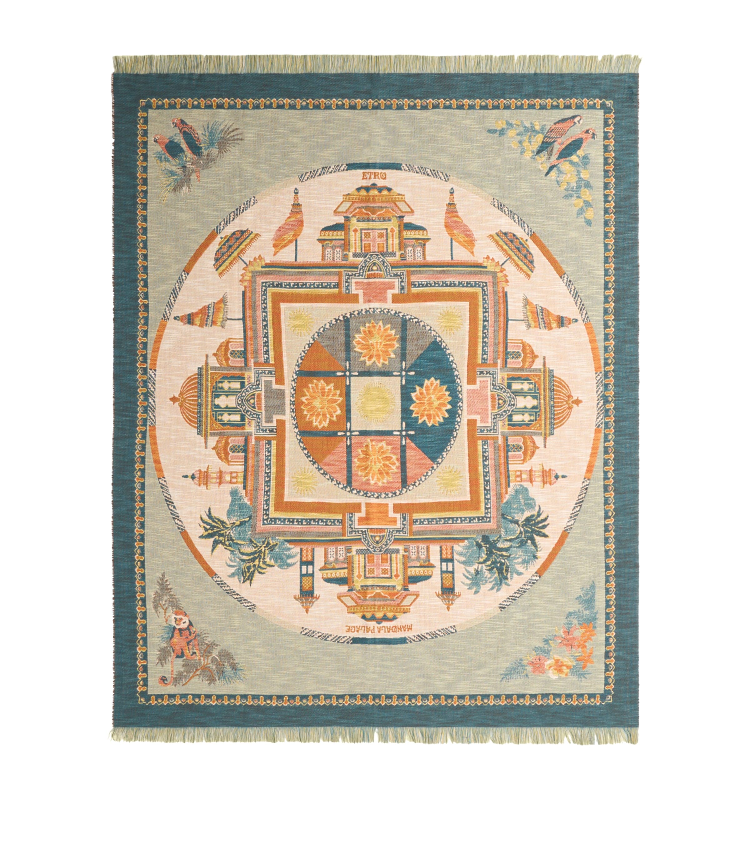 Etro Cotton Mandala Shanti Throw (140cm x 180cm) Green Image 1