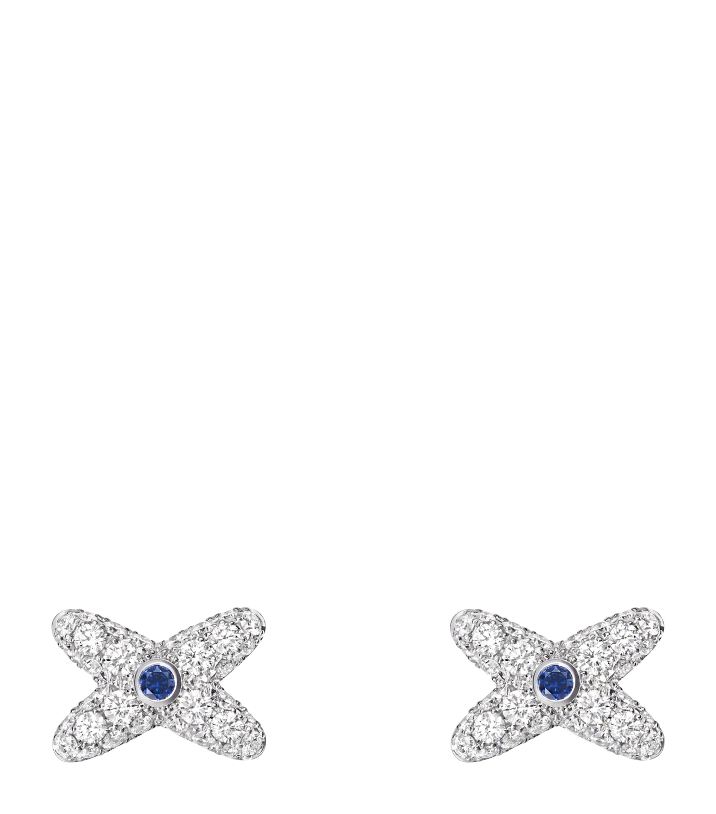 White Gold, Diamond and Sapphire Jeux de Liens earrings WHITE GOLD Image 1