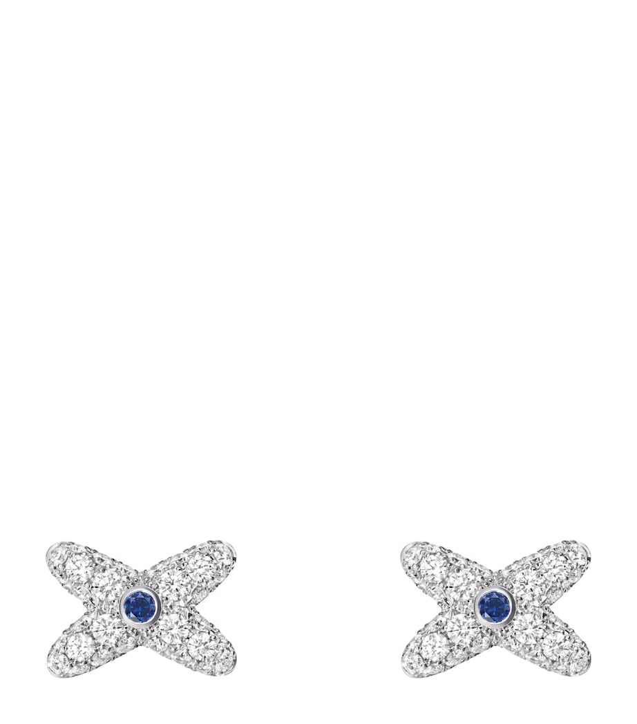 White Gold, Diamond and Sapphire Jeux de Liens earrings WHITE GOLD Image 1