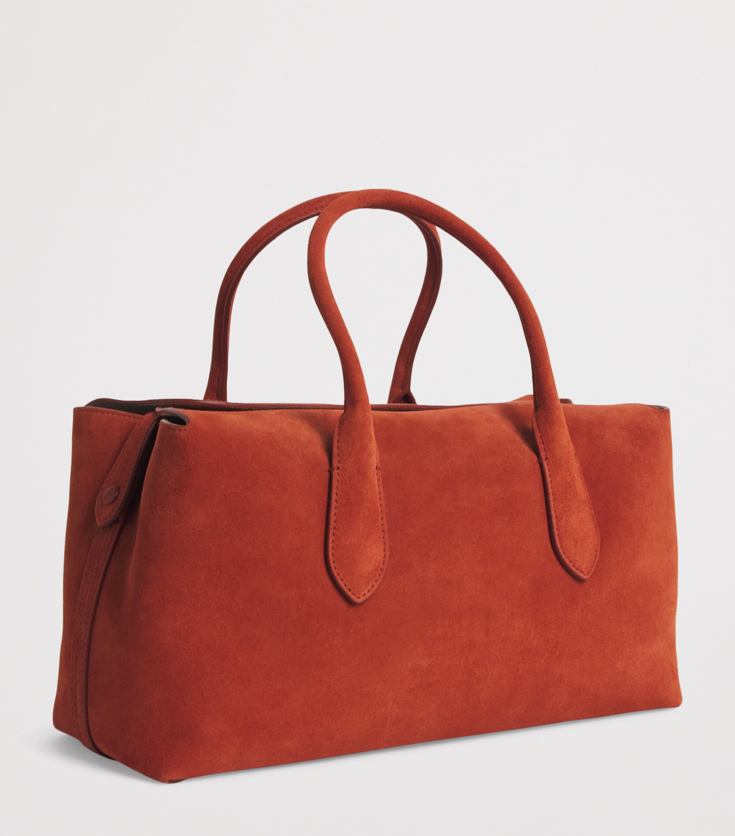 Polo Ralph Lauren Medium Suede Bellport Top-Handle Bag Auburn Image 3