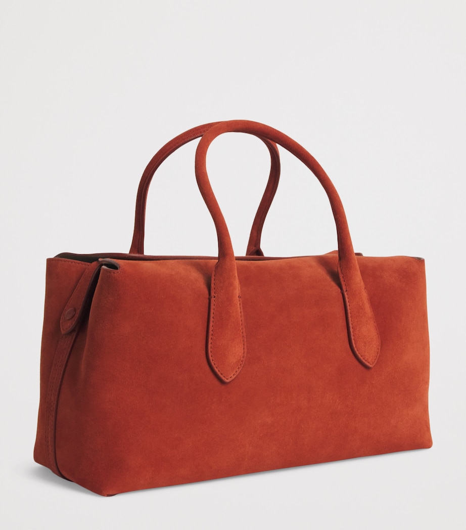 Medium Suede Bellport Top-Handle Bag AUBURN Image 3