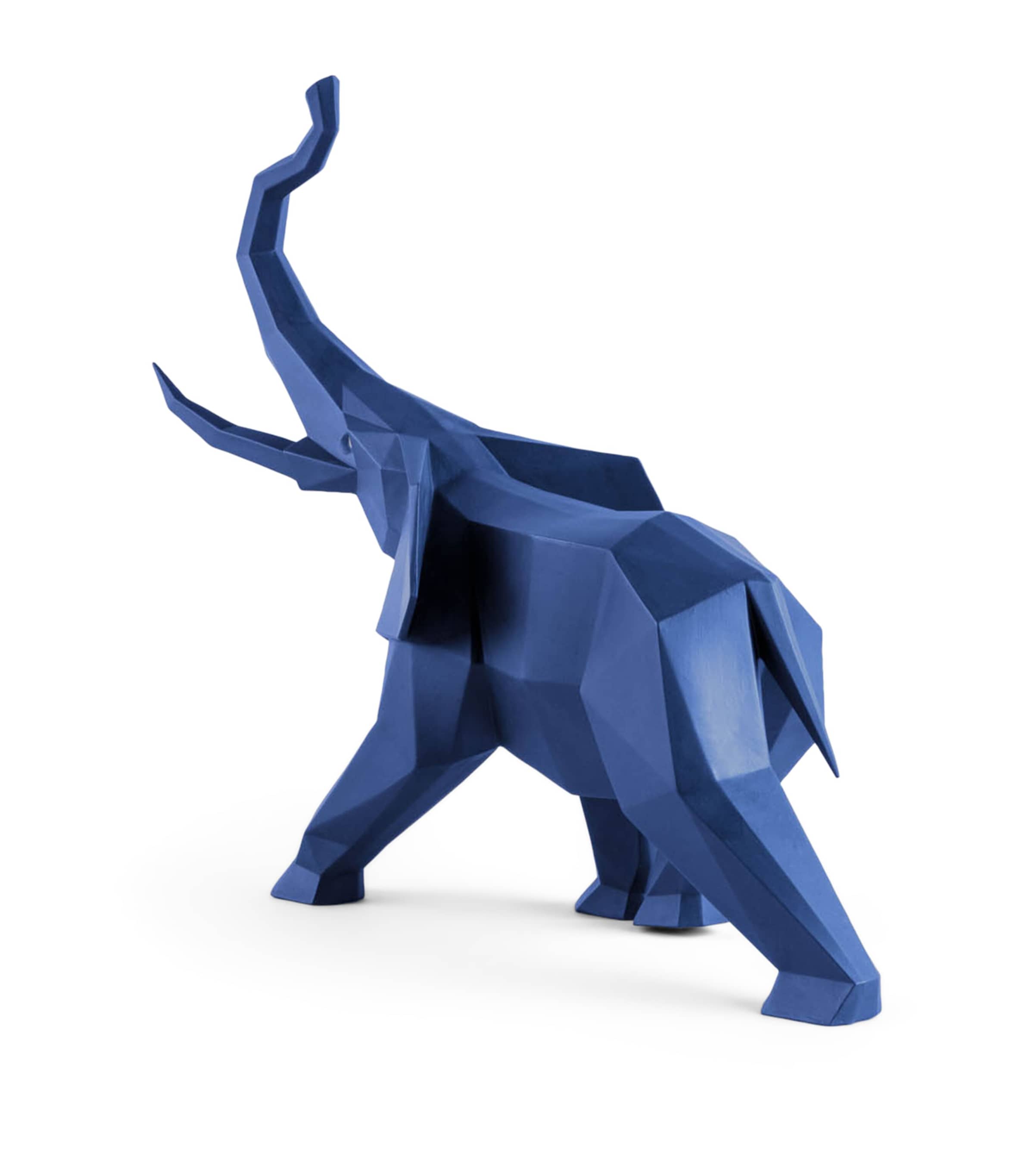 Porcelain Elephant Figurine BLUE Image 5
