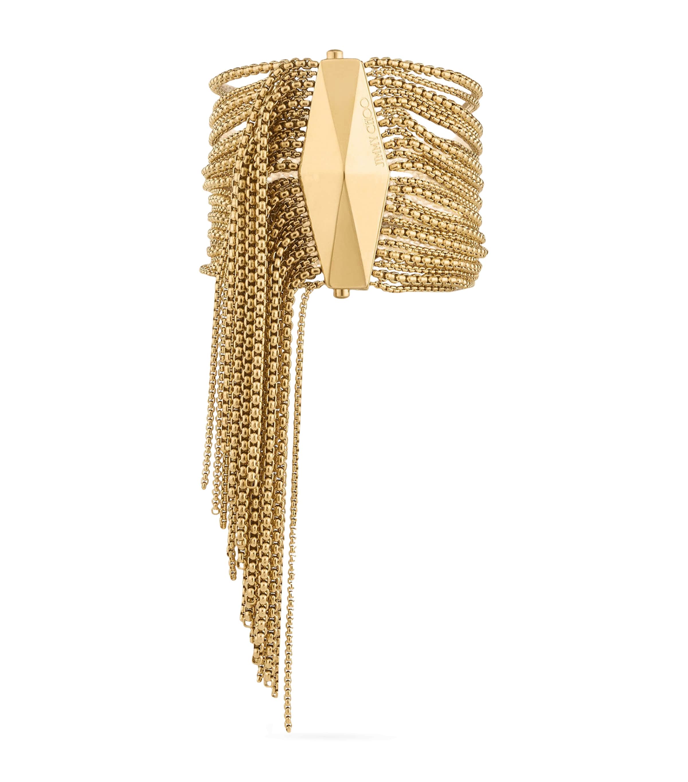 Jimmy Choo Crystal-embellished Zandra Bracelet In Gold