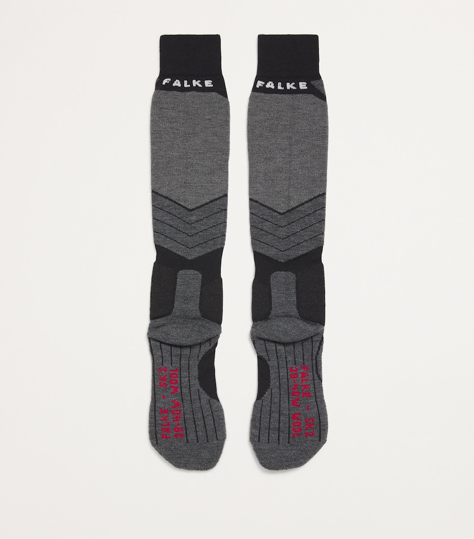 Virgin Wool-Blend SK2 Skiing Socks 3010 BLACK MIX Image 3