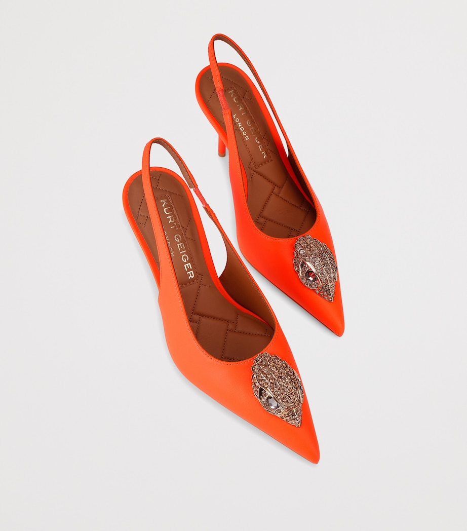 Kurt Geiger London Leather Eagle Slingback Pumps Orange Image 4