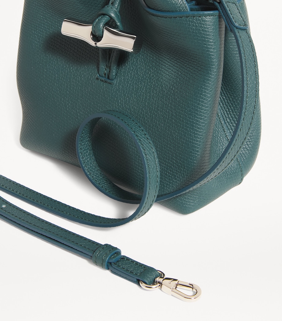 Longchamp Extra Small Leather Le Roseau Top-Handle Bag Cedar Image 6
