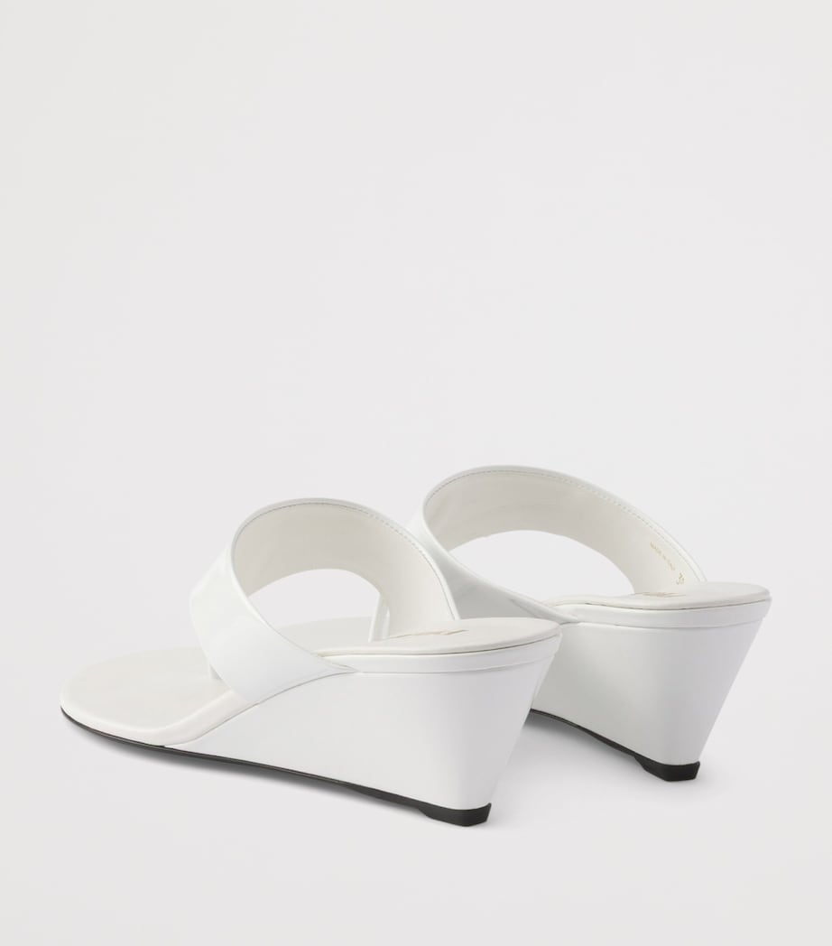 Prada Patent Leather Wedge Thong Sandals 55 Image 4