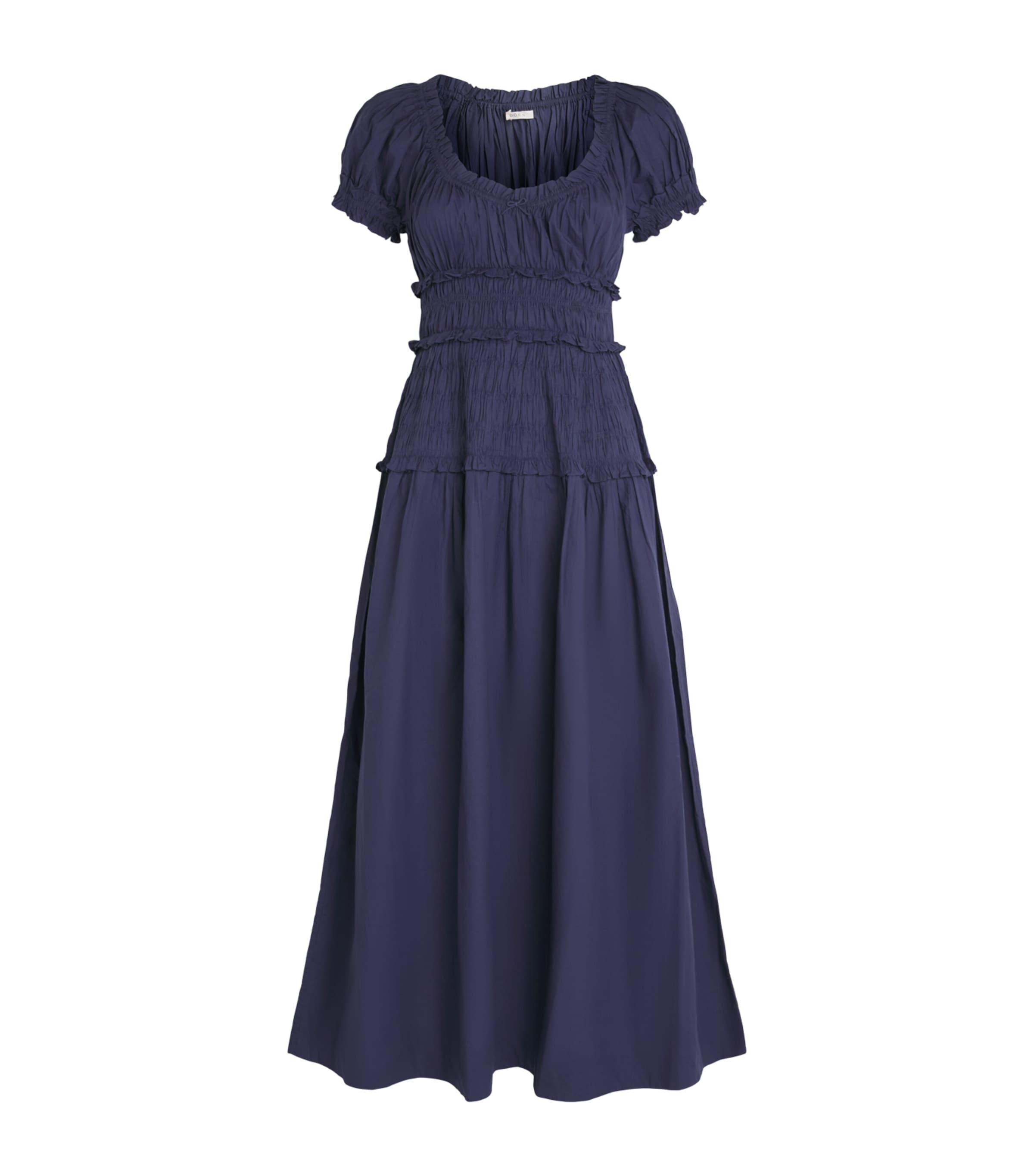 DEN Navy Organic Cotton Leanne Midi Dress | Harrods US