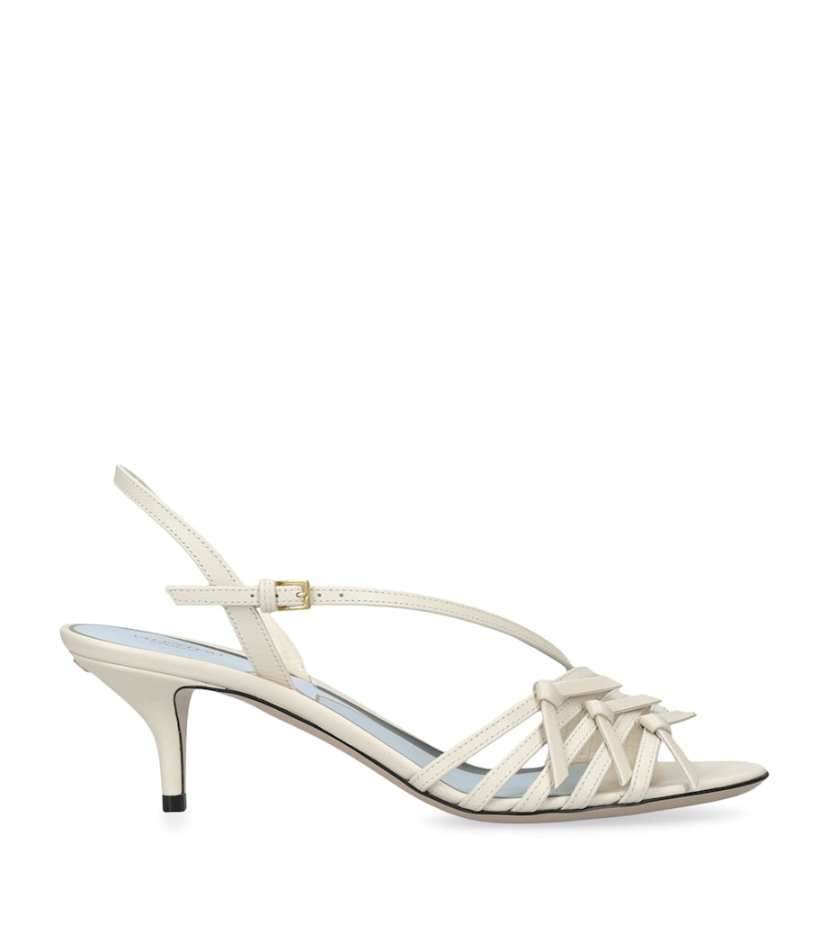 Valentino Garavani Leather Nodine Heeled Sandals 55 Bone Image 1