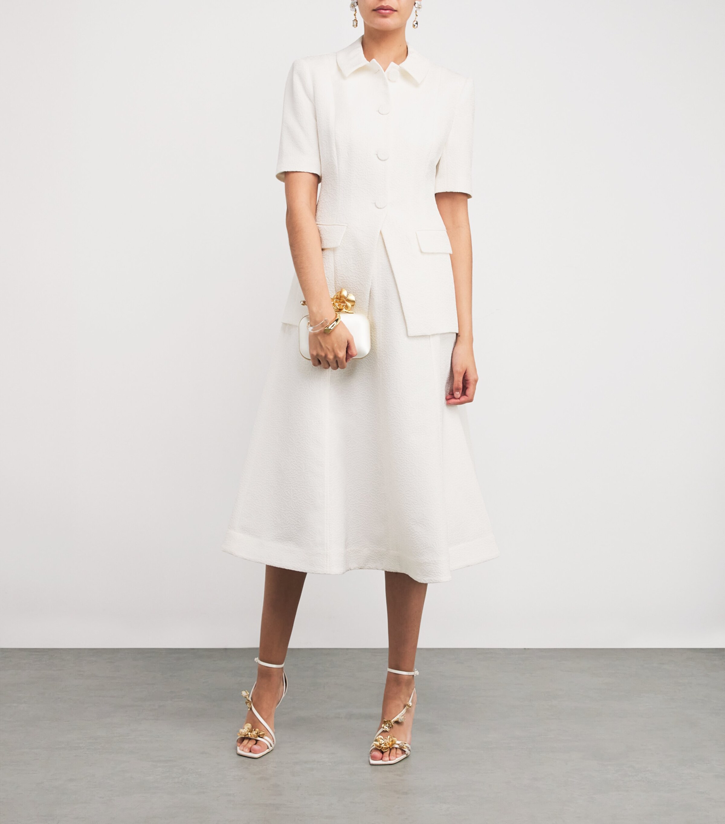 Floral Jacquard Bodie Dickey Jacket W0097 DOVE Image 2