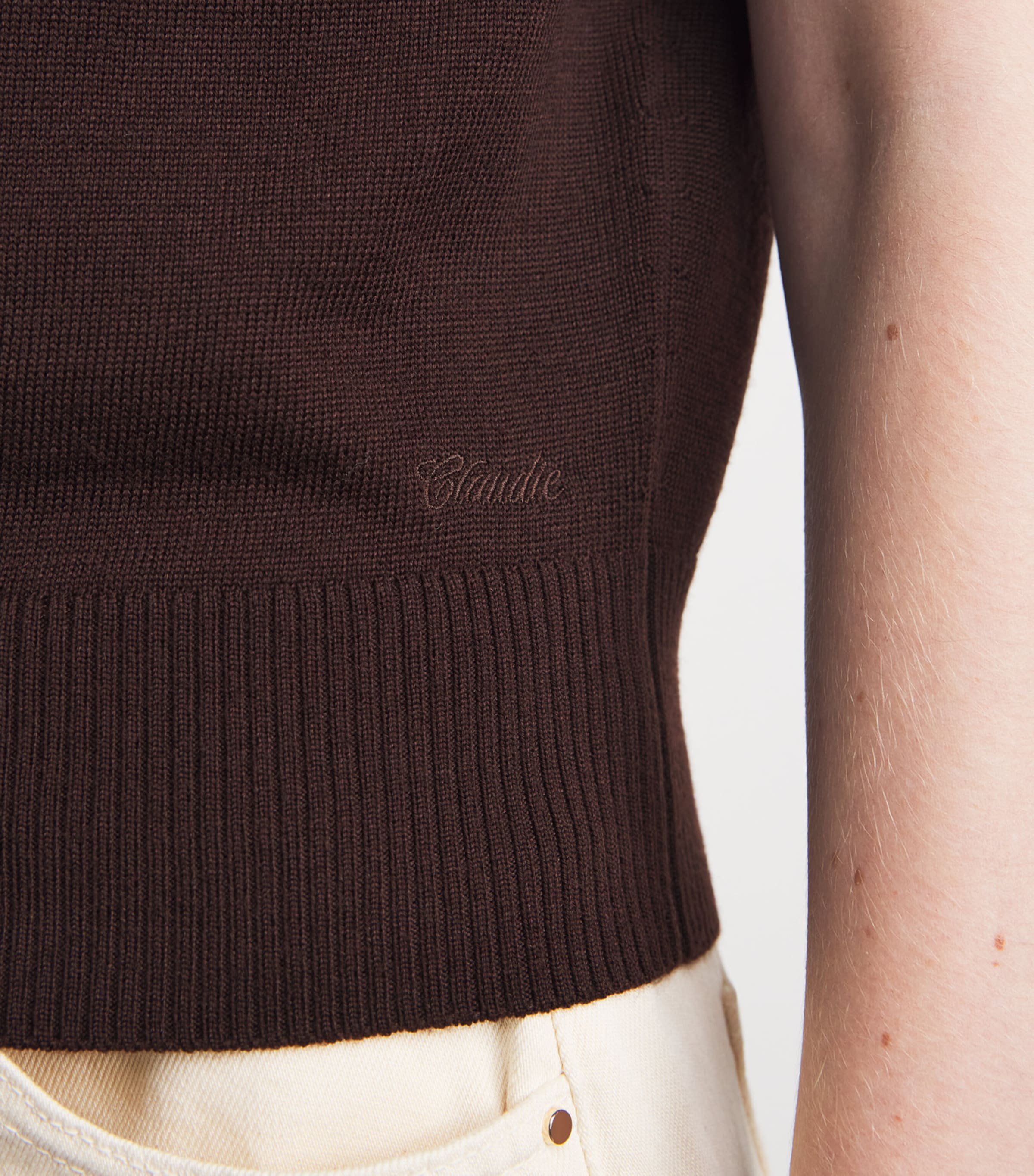Claudie Pierlot Womens Wool-Blend Layered Sweater Dual Color Image 3