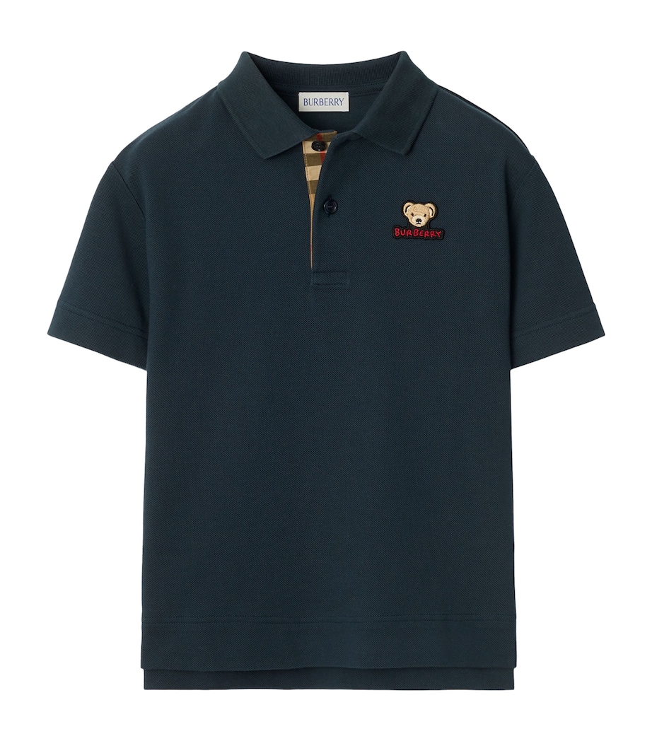 Cotton Polo Shirt (3-12 Years) STORM BLUE Image 1