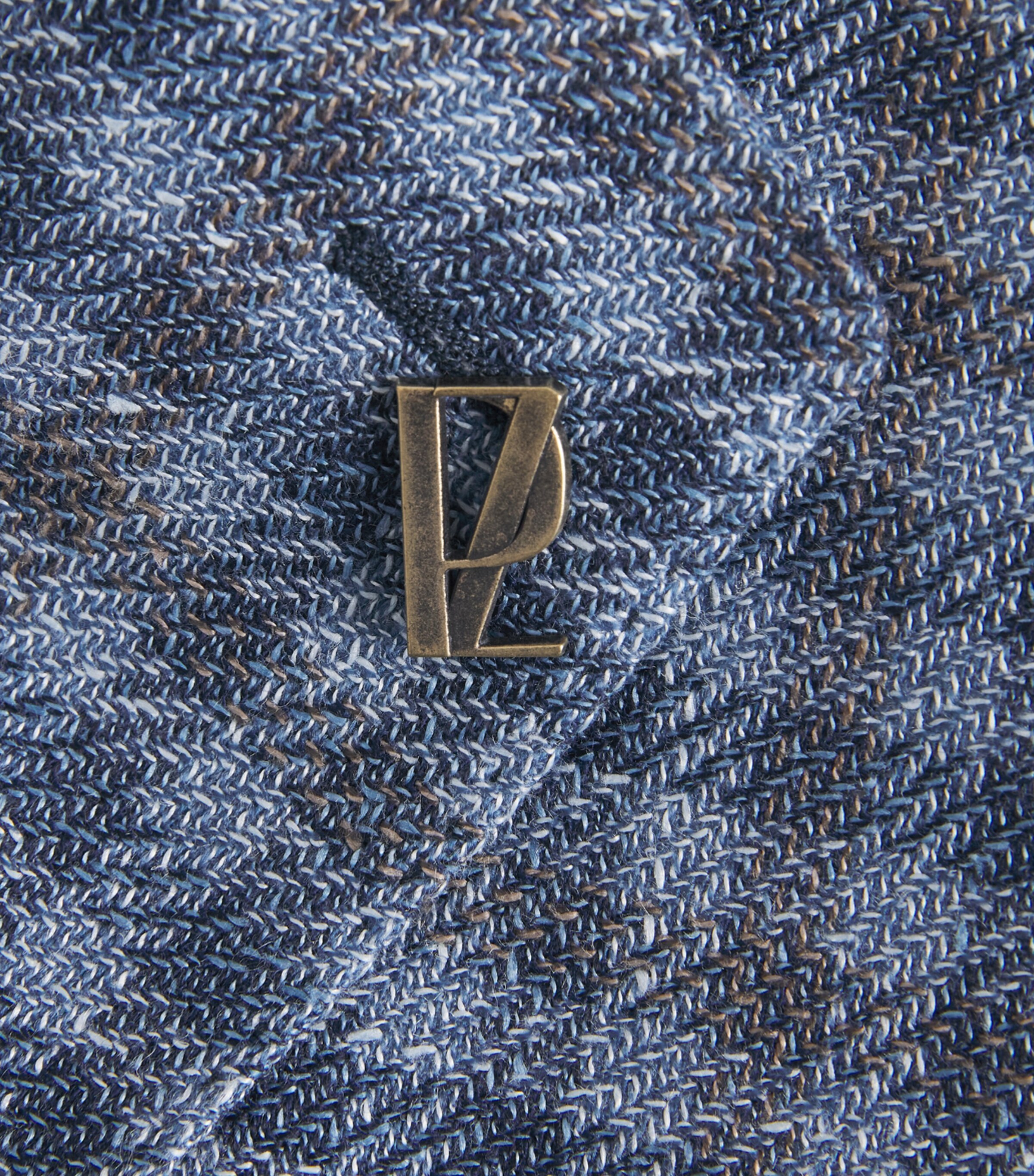 Pal Zileri Mens Wool-Linen Check Brera Blazer Blue Image 6